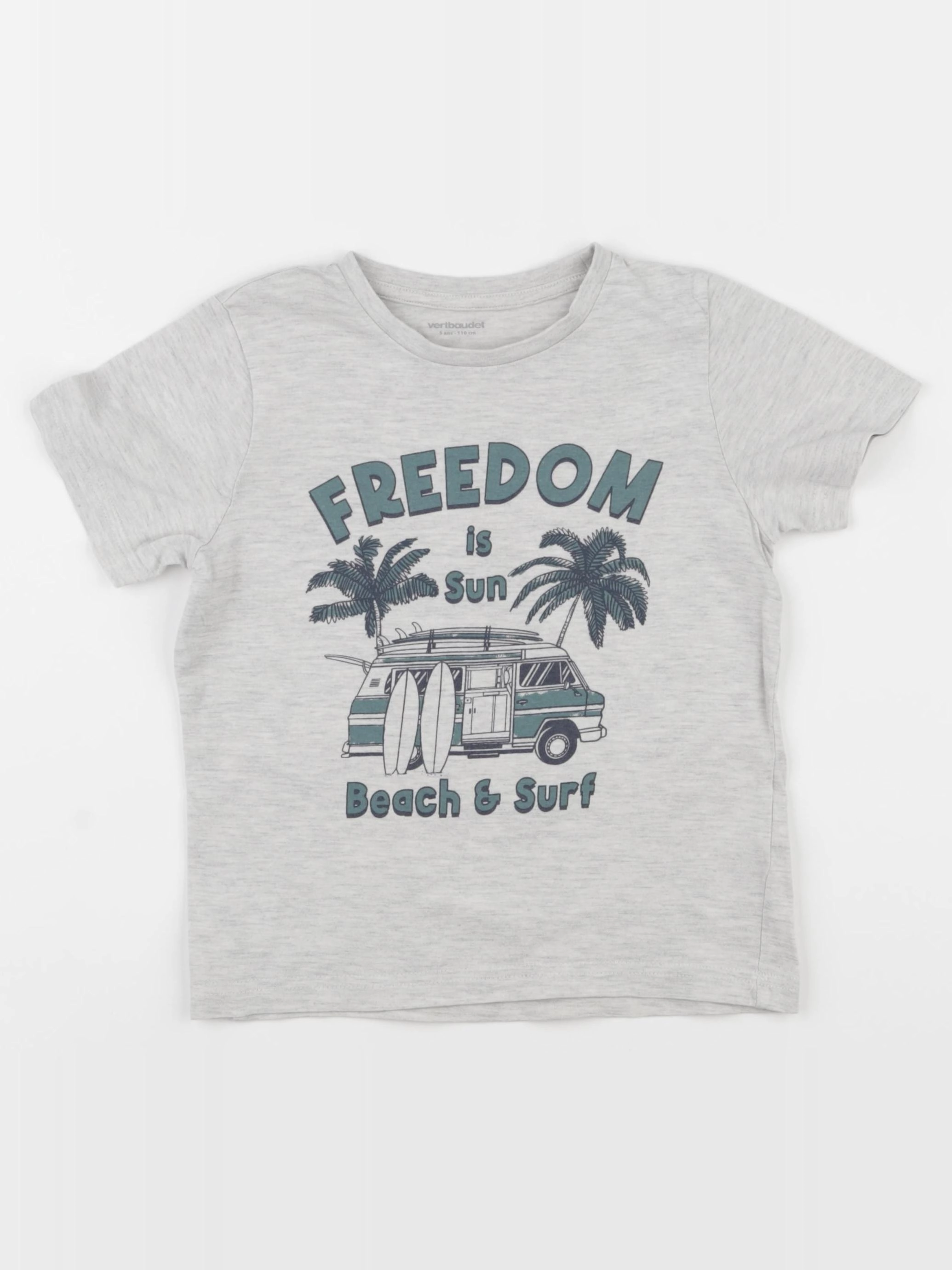 Vertbaudet - tee-shirt gris - 5 ans