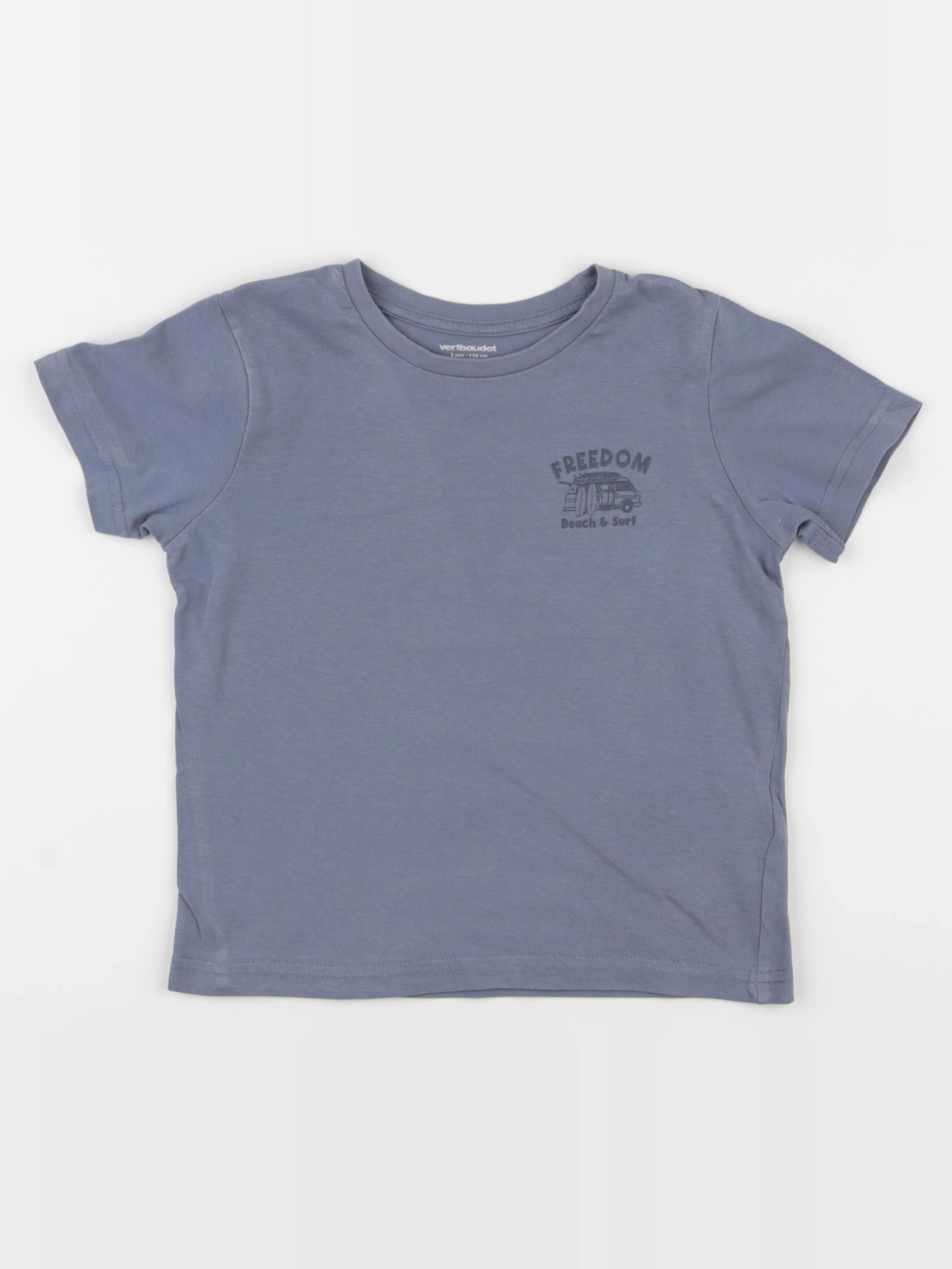 Vertbaudet - tee-shirt bleu - 5 ans