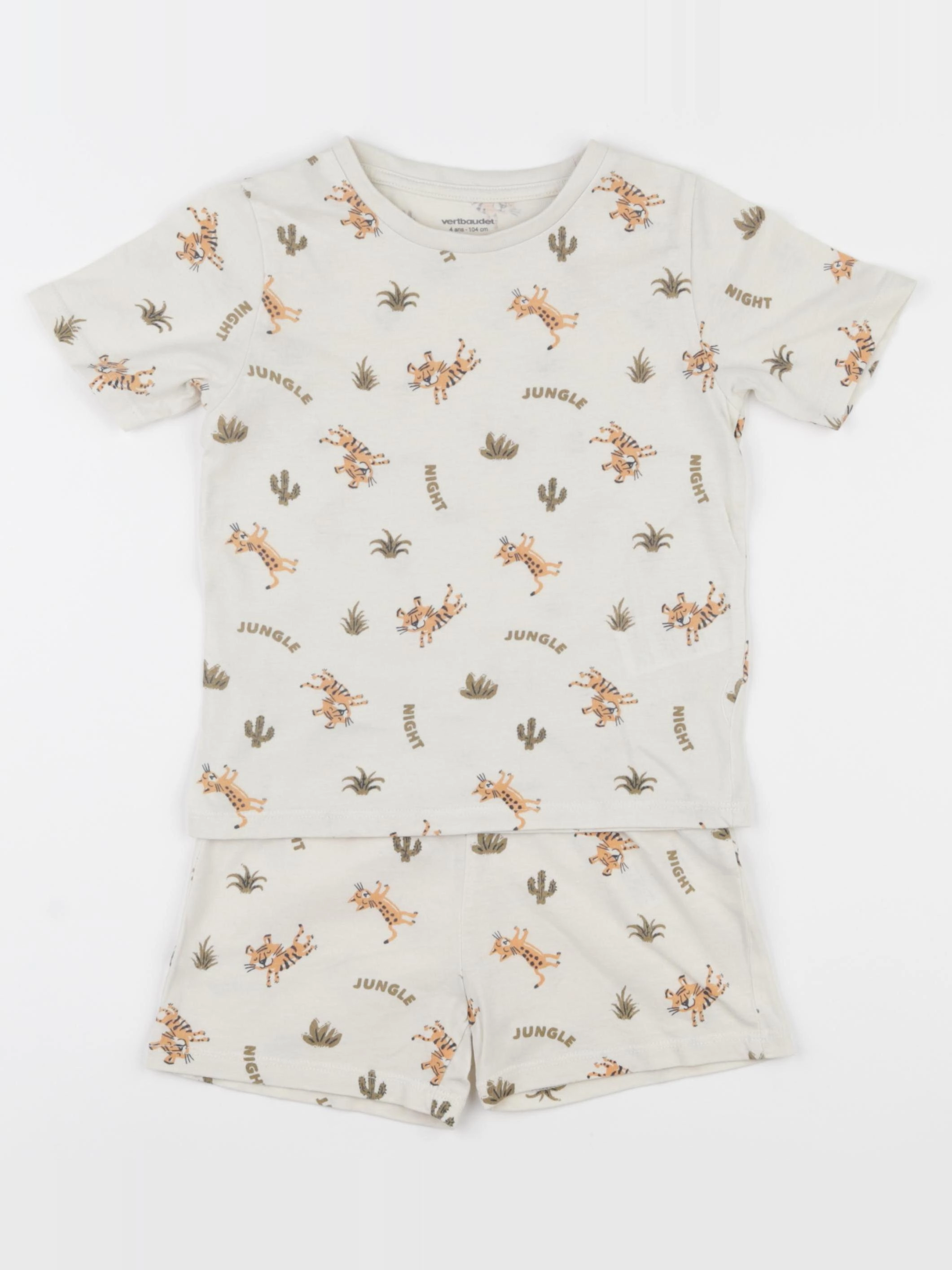 Vertbaudet - pyjama coton beige - 4 ans