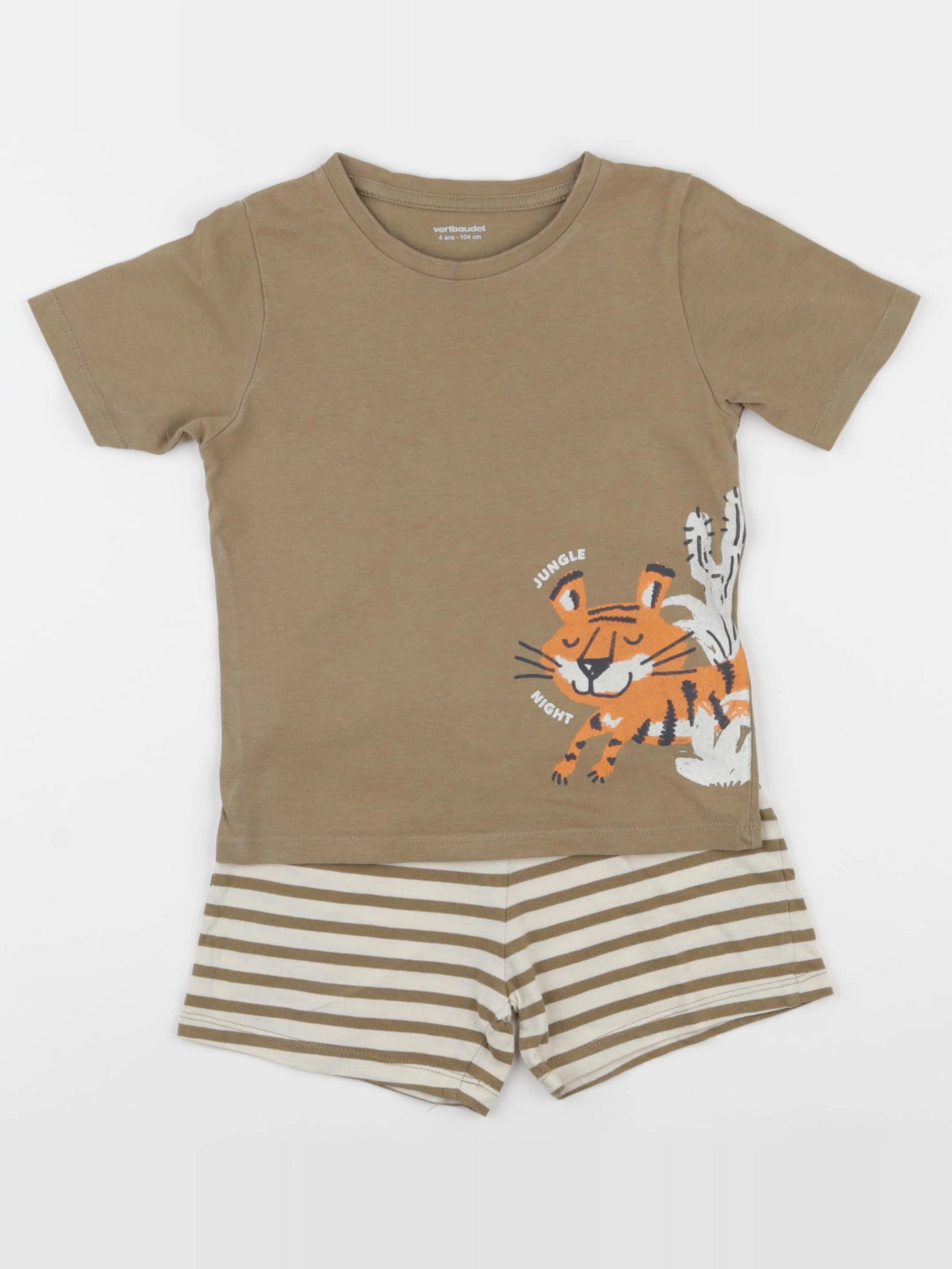 Vertbaudet - pyjama coton beige - 4 ans