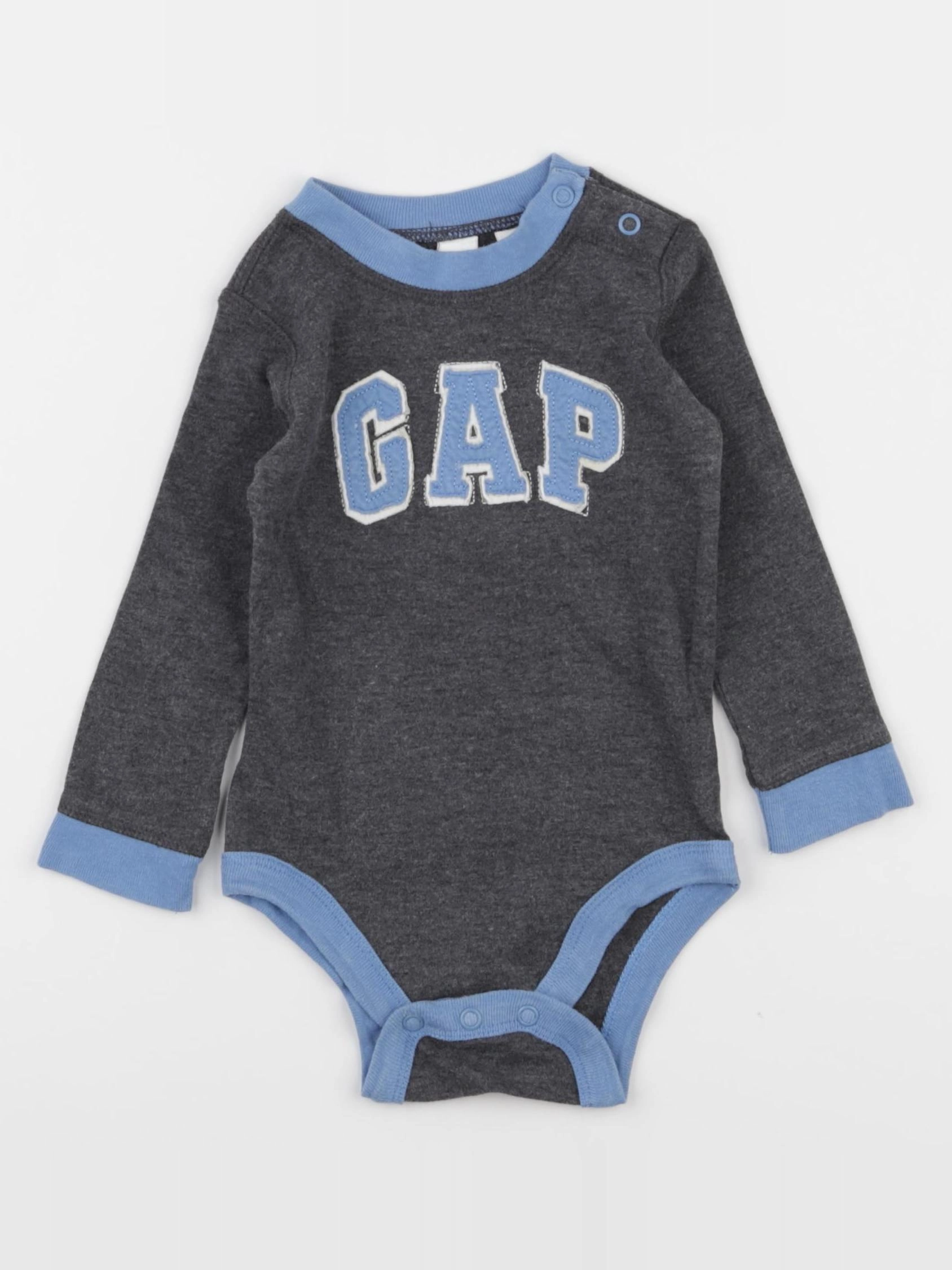 GAP - body bleu, gris - 6/12 mois