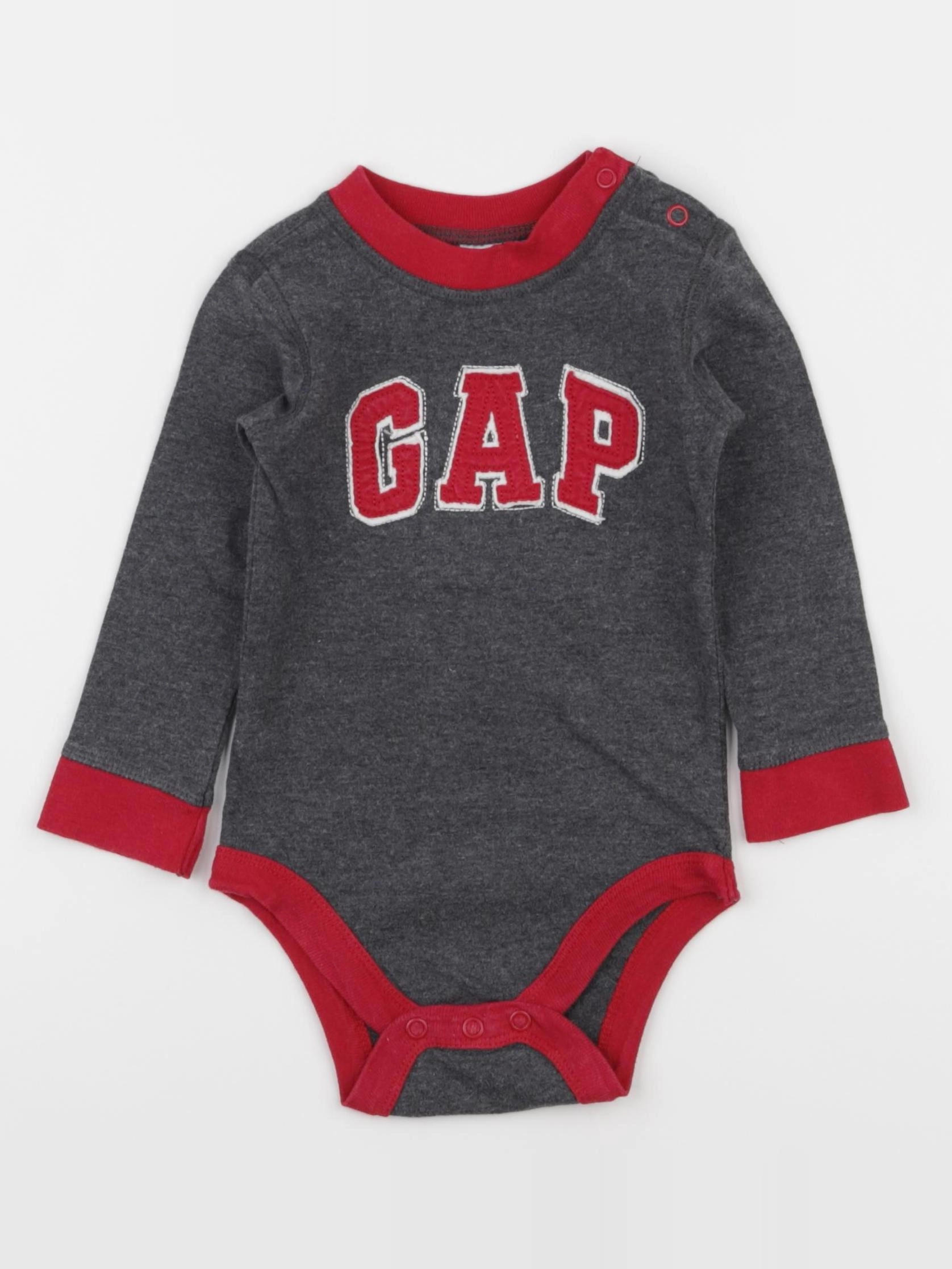 GAP - body gris, rouge, taupe - 6/12 mois