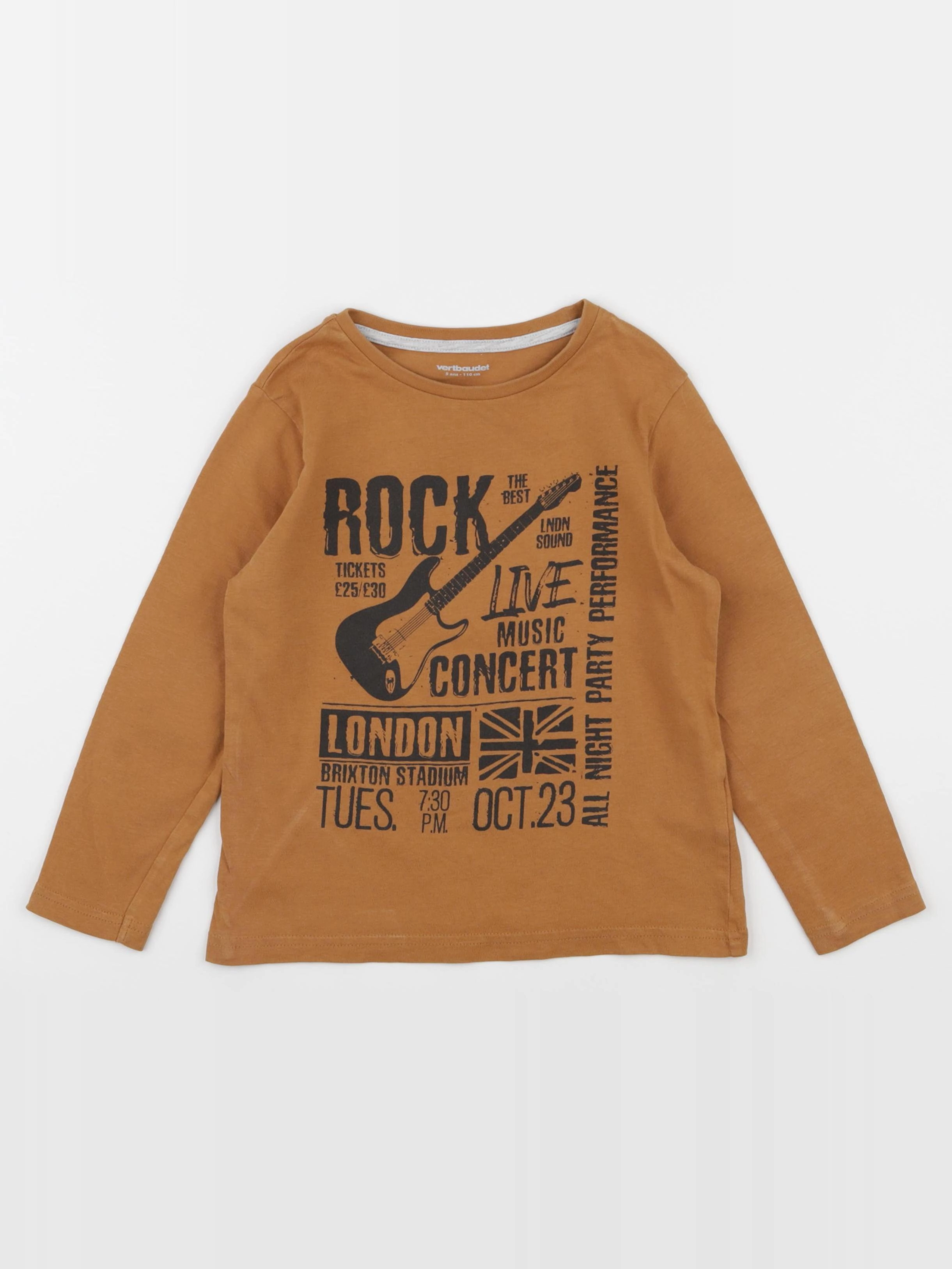 Vertbaudet - tee-shirt marron - 5 ans