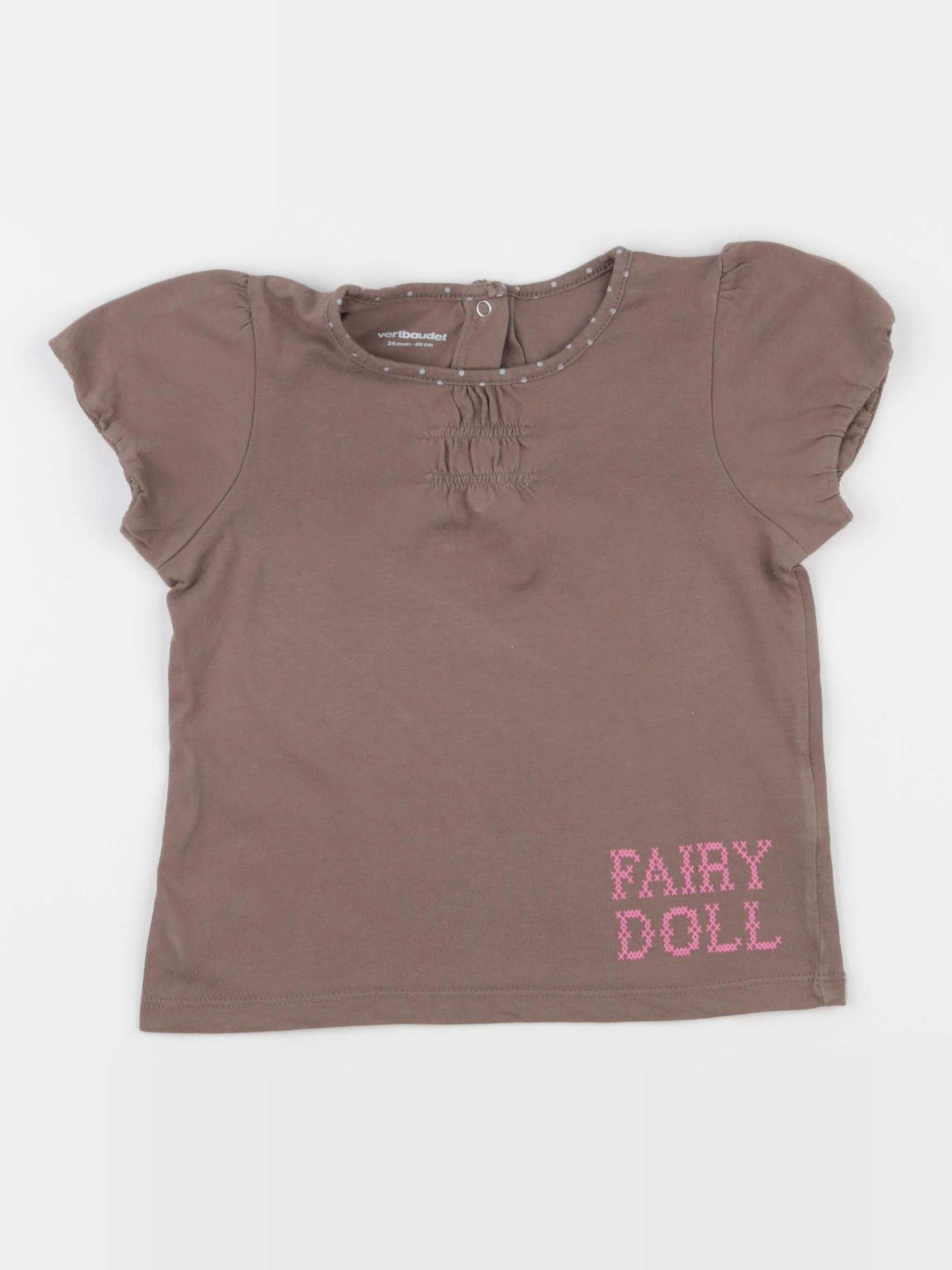 Vertbaudet - tee-shirt marron - 2 ans