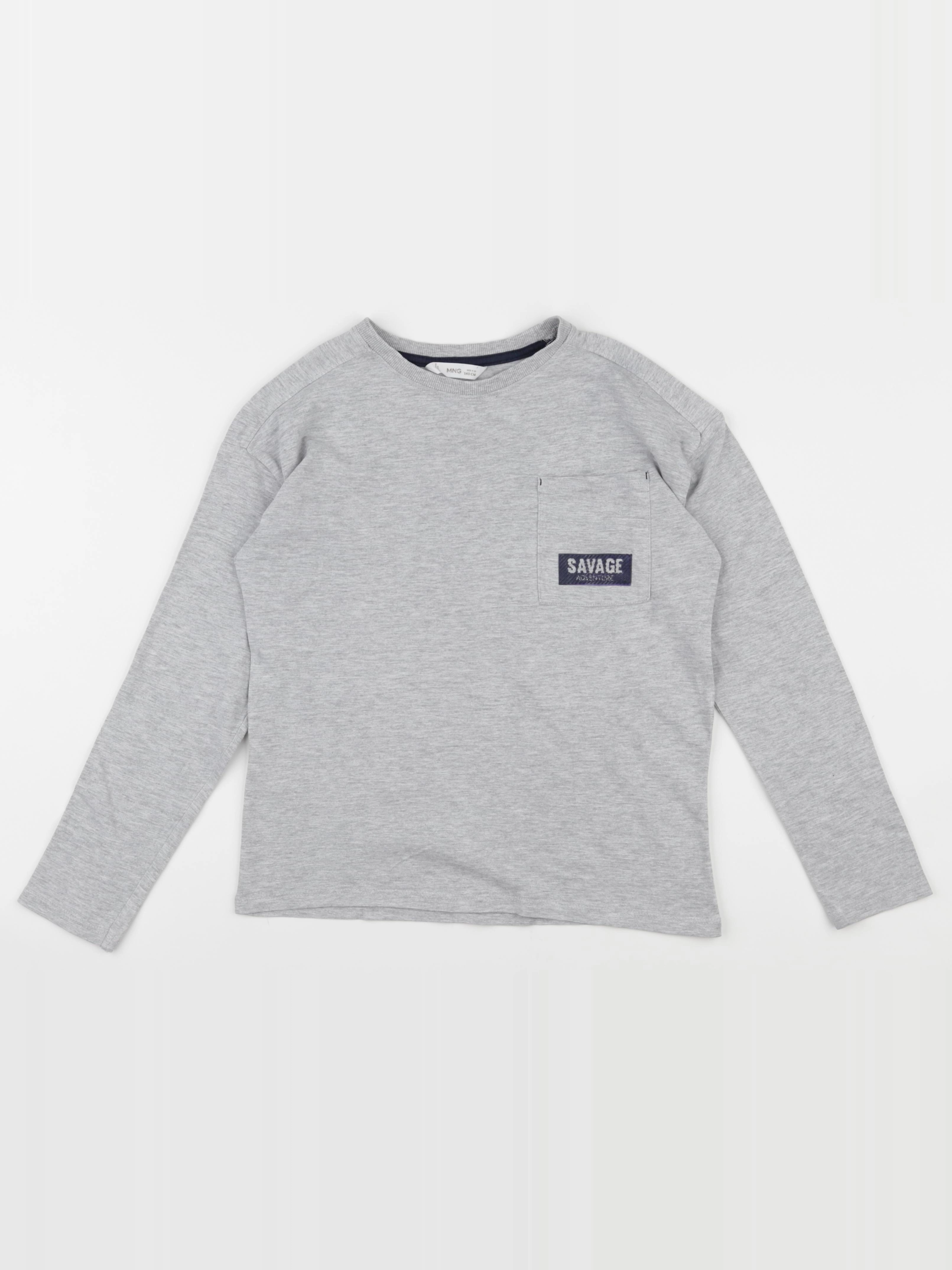 Mango - tee-shirt gris - 9/10 ans