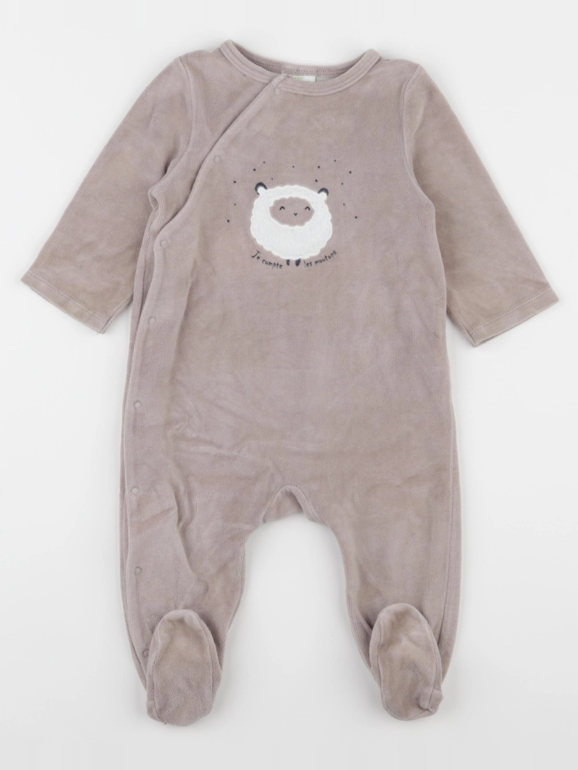 Tape à l'oeil - pyjama velours beige - 9 mois