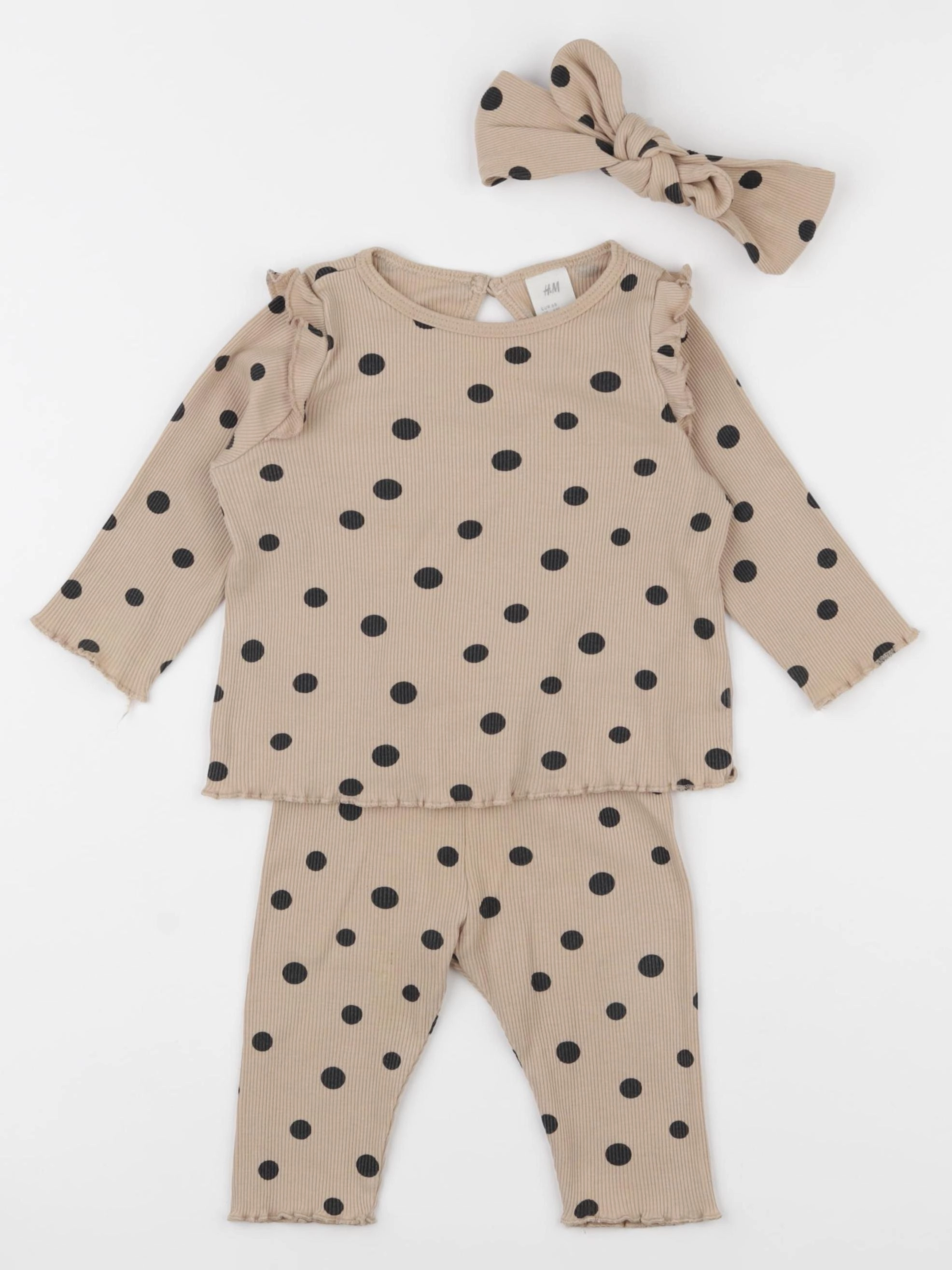 H&M - ensemble beige - 4/6 mois
