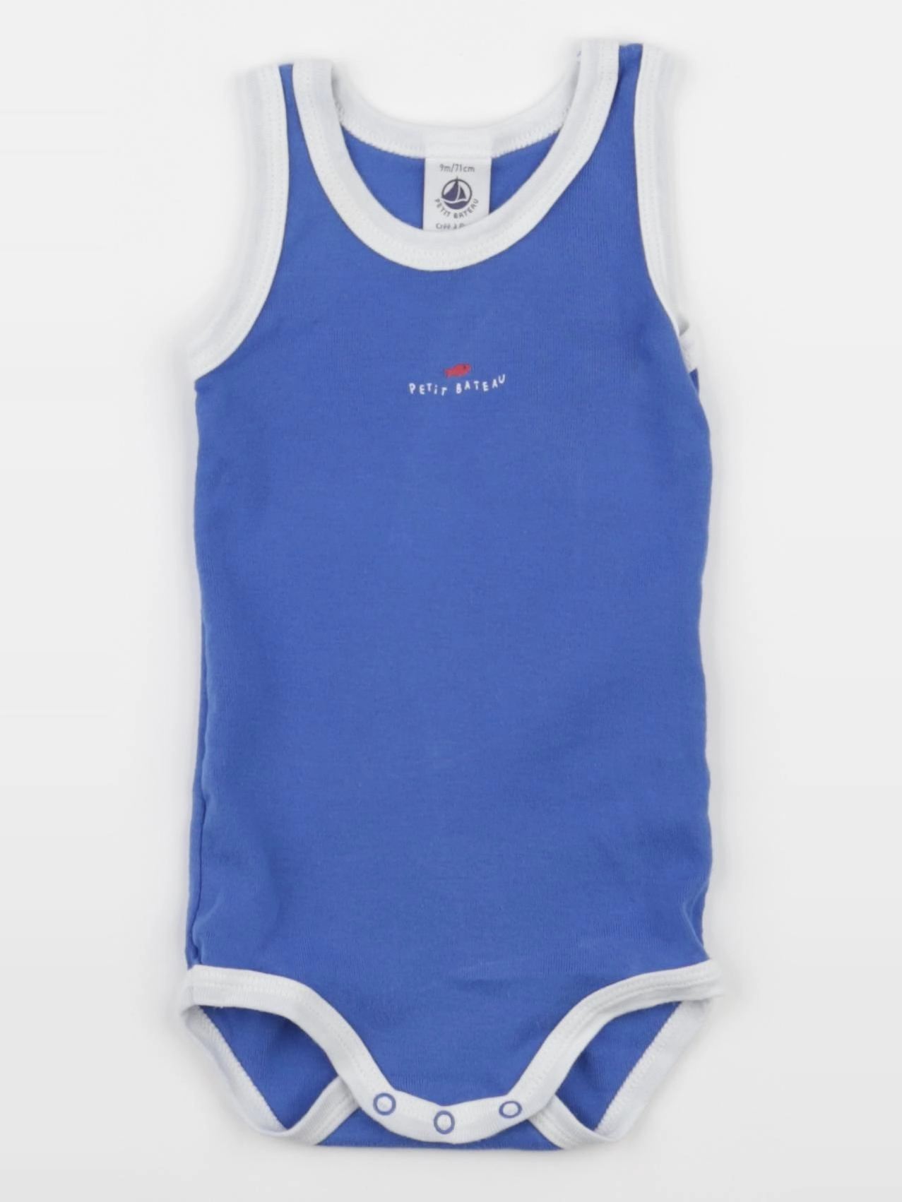 Petit Bateau - body bleu - 9 mois