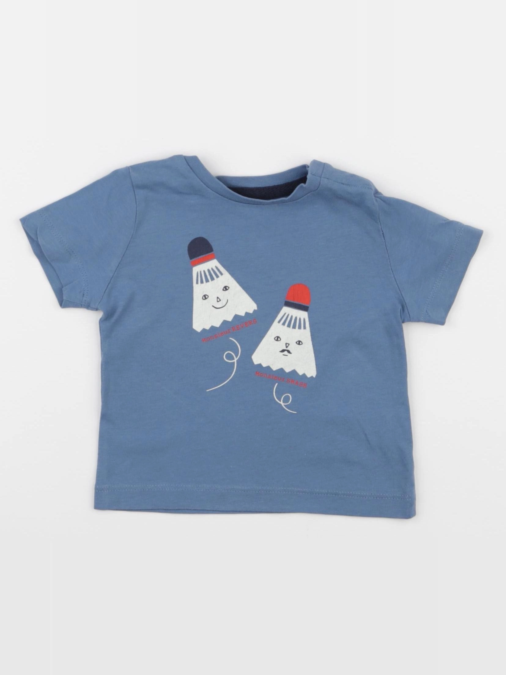 Boutchou - tee-shirt bleu - 6 mois