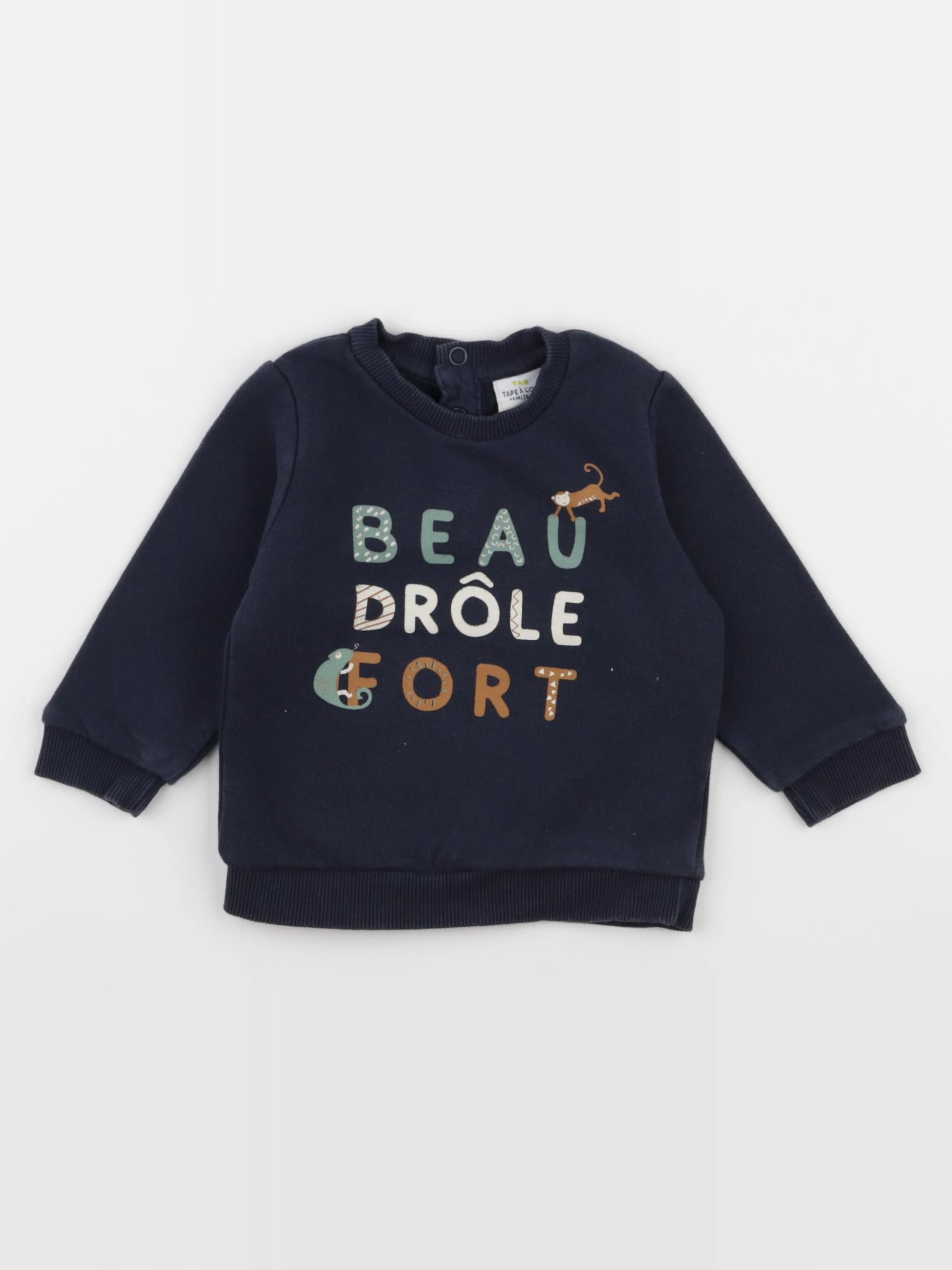 Tape à l'oeil - sweat bleu - 12 mois
