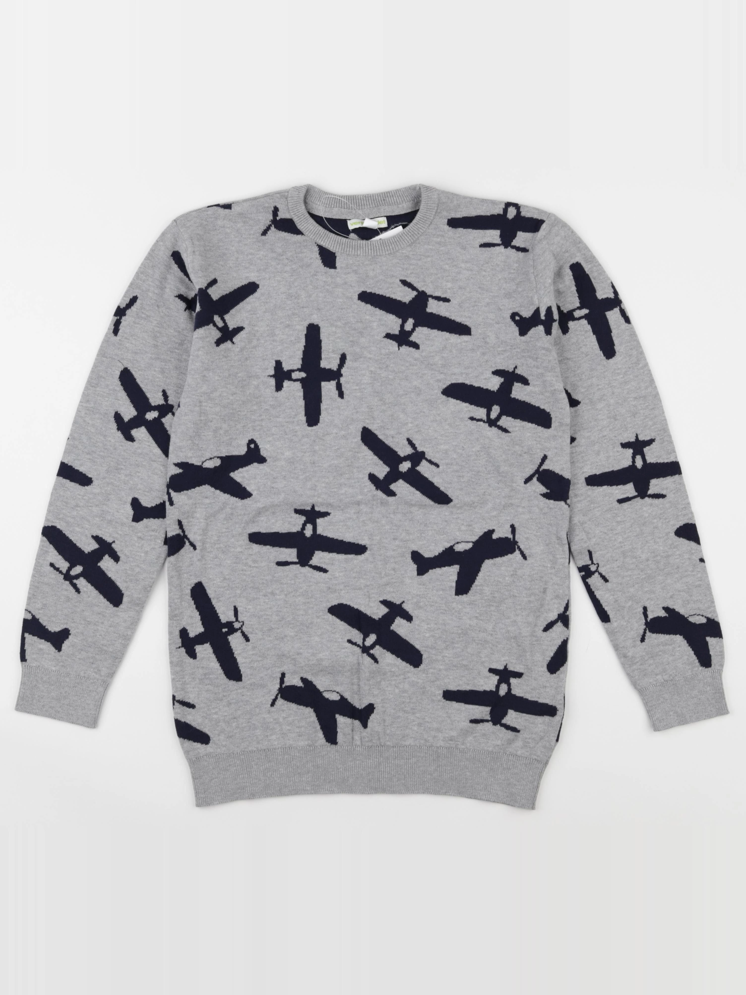 Vertbaudet - pull gris, bleu - 12 ans