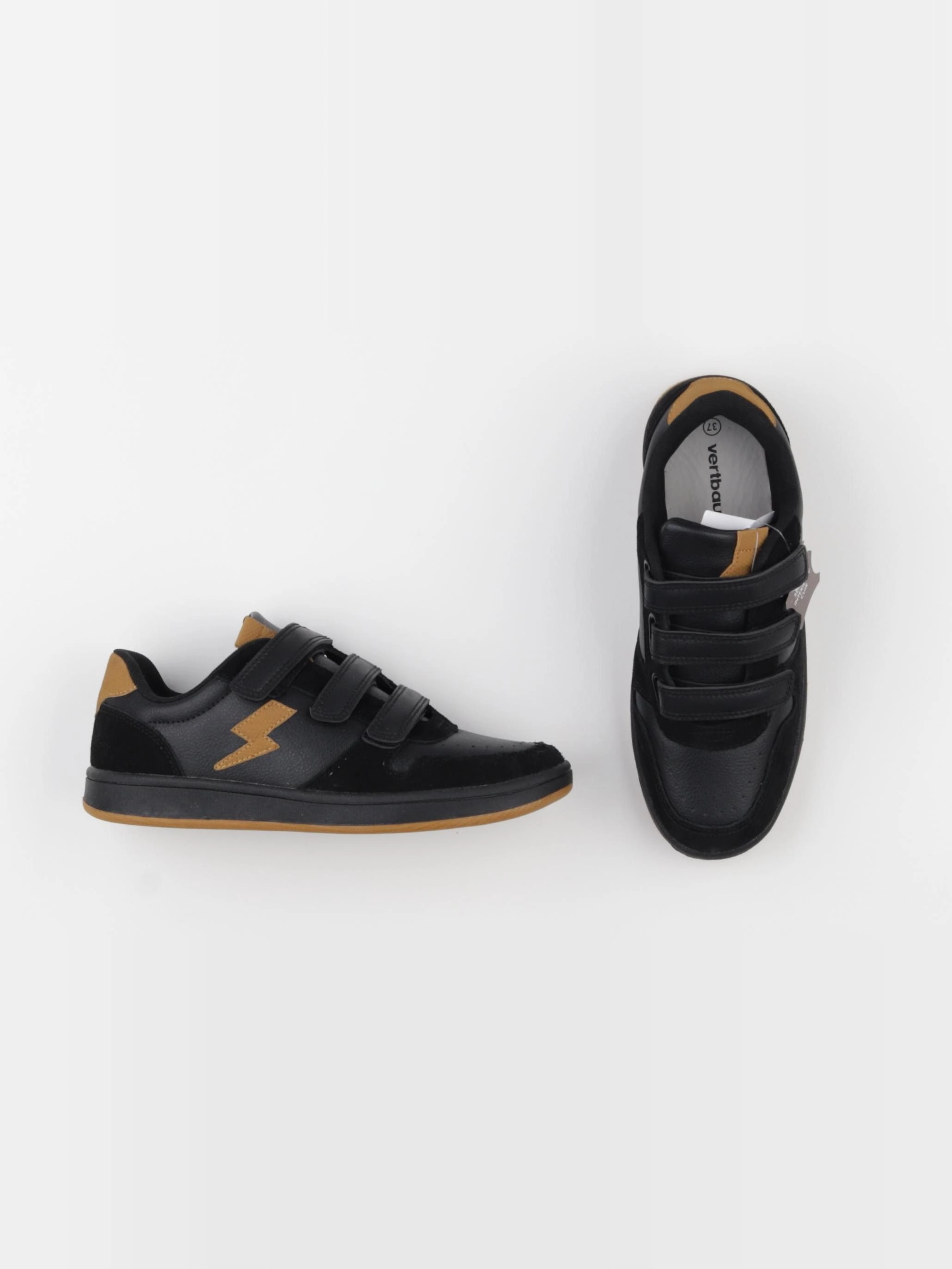 Vertbaudet - tennis à scratch/ lacets noir - pointure 37