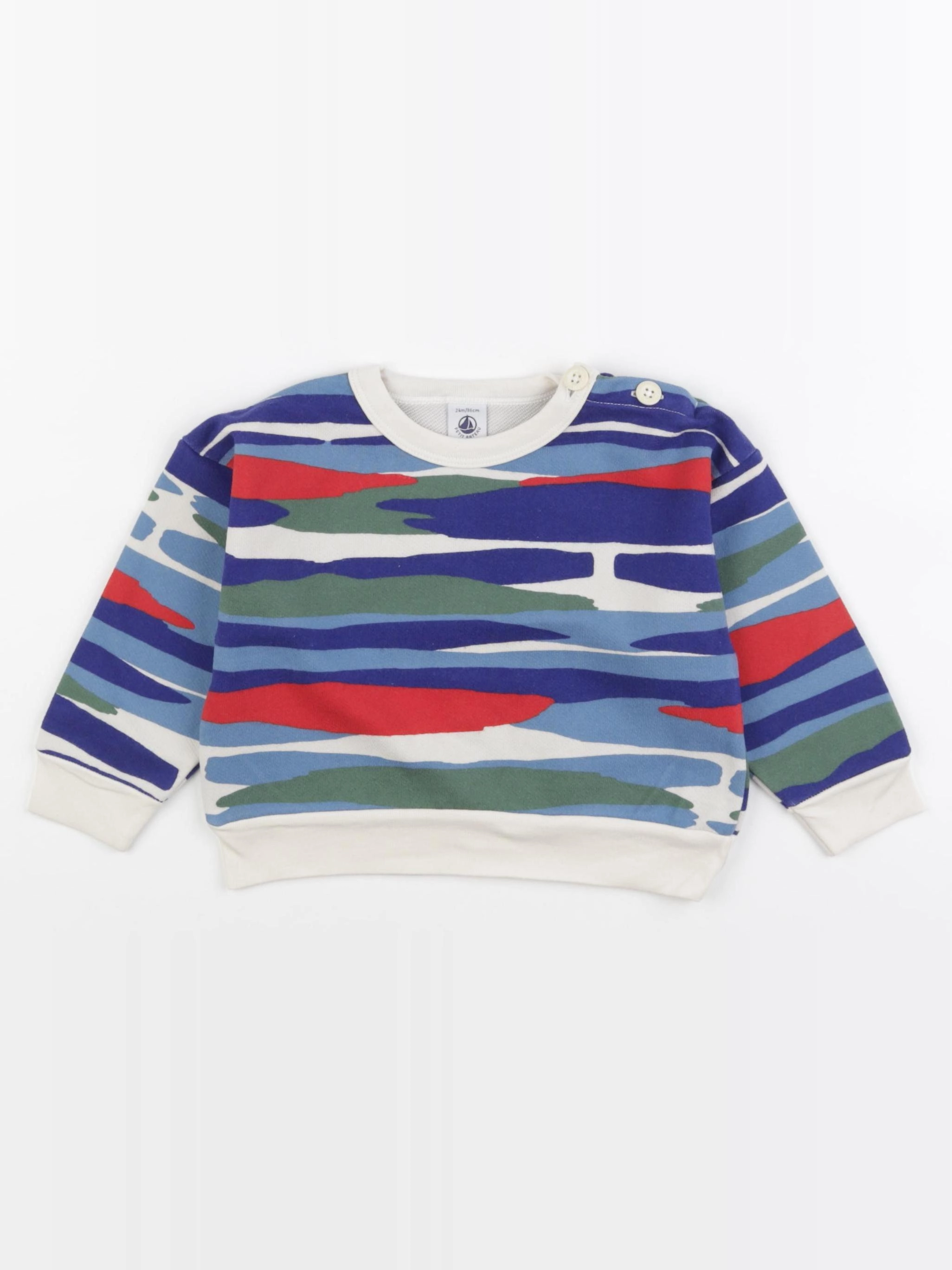 Petit Bateau - sweat multicolore - 24 mois