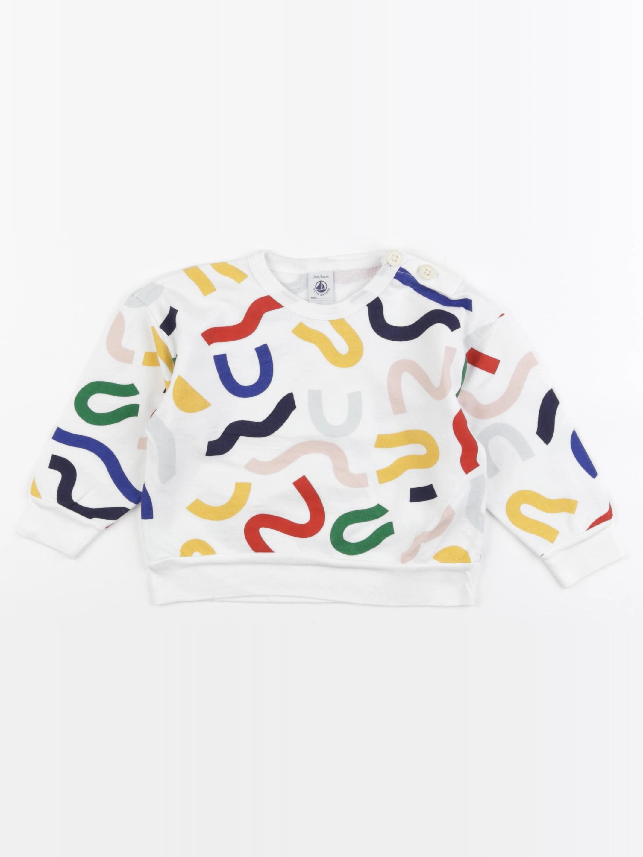 Petit Bateau - sweat multicolore - 24 mois