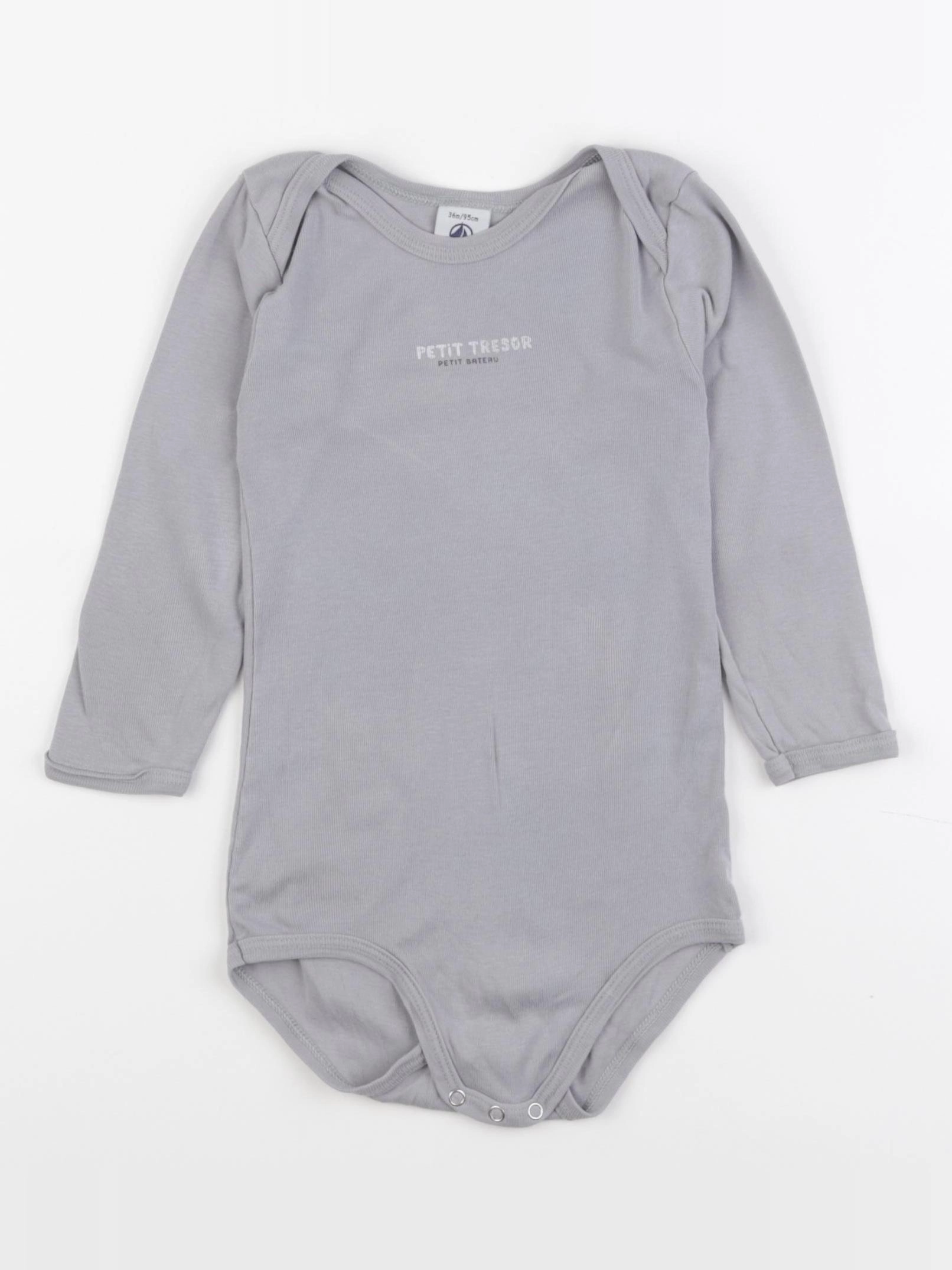 Petit Bateau - body gris - 36 mois