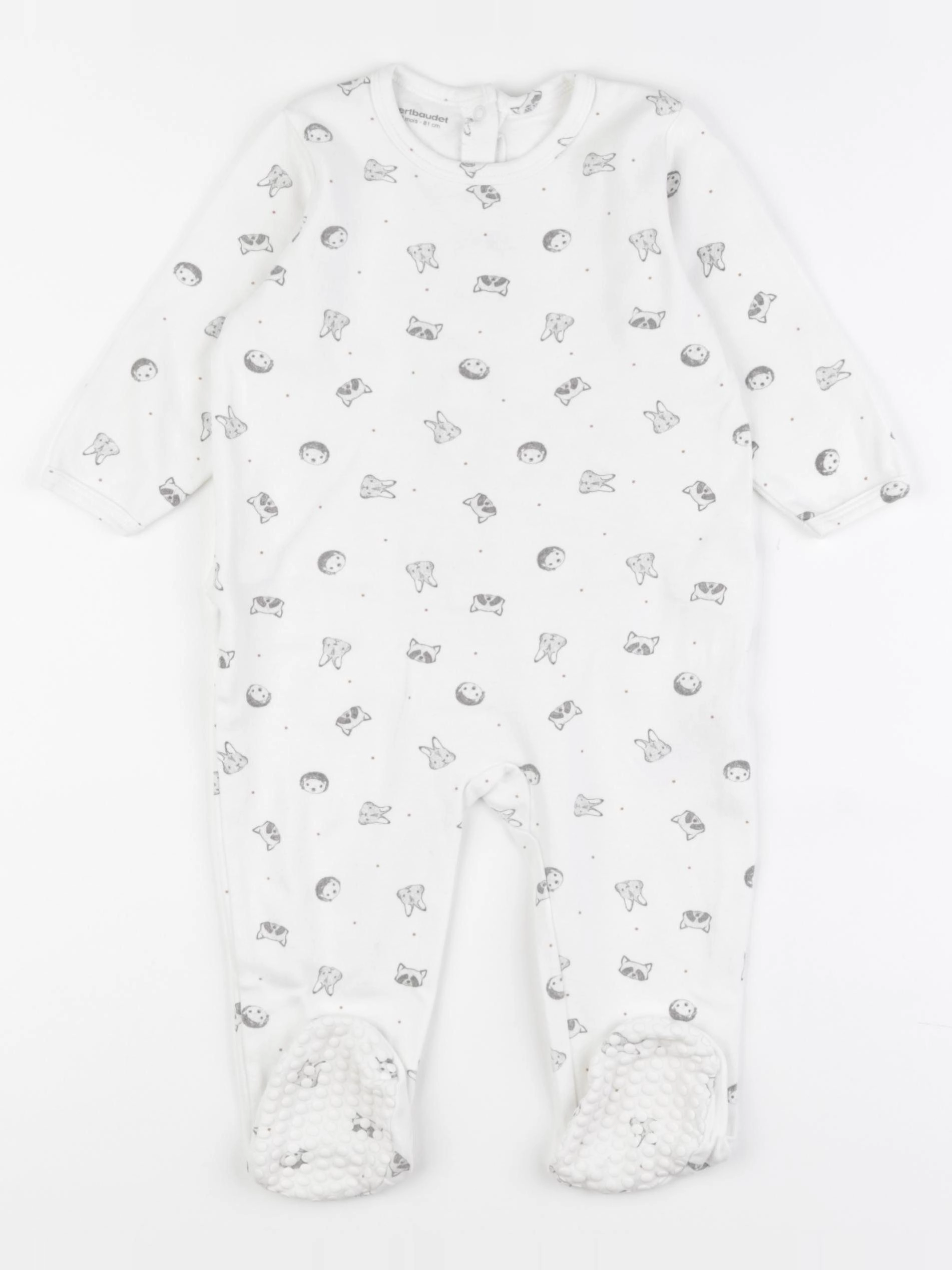 Vertbaudet - pyjama coton blanc - 18 mois