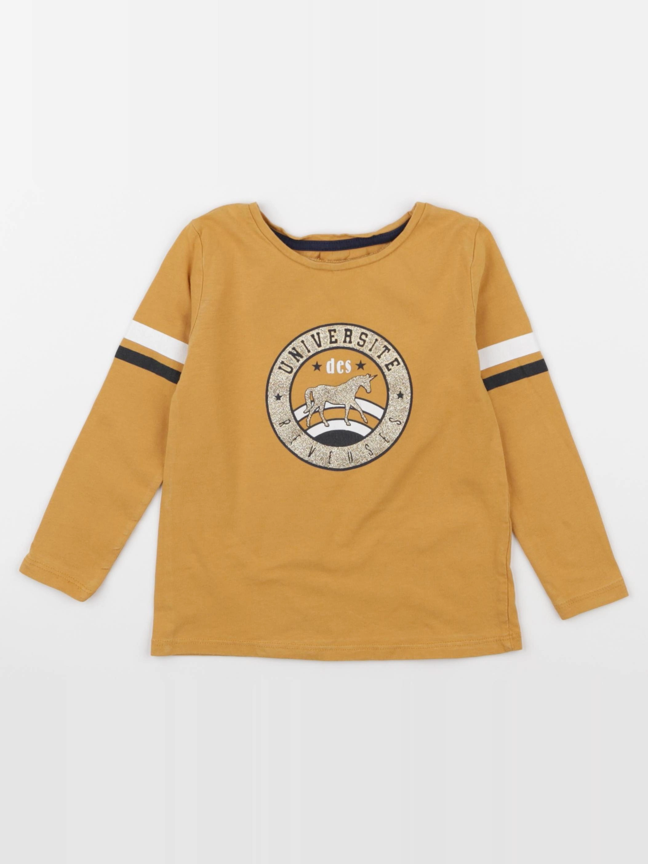 Vertbaudet - tee-shirt jaune, or - 3 ans