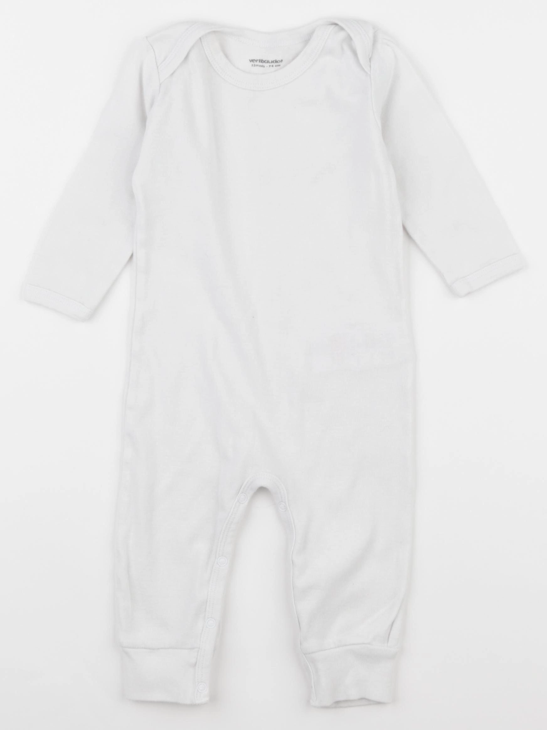 Vertbaudet - pyjama coton blanc - 12 mois