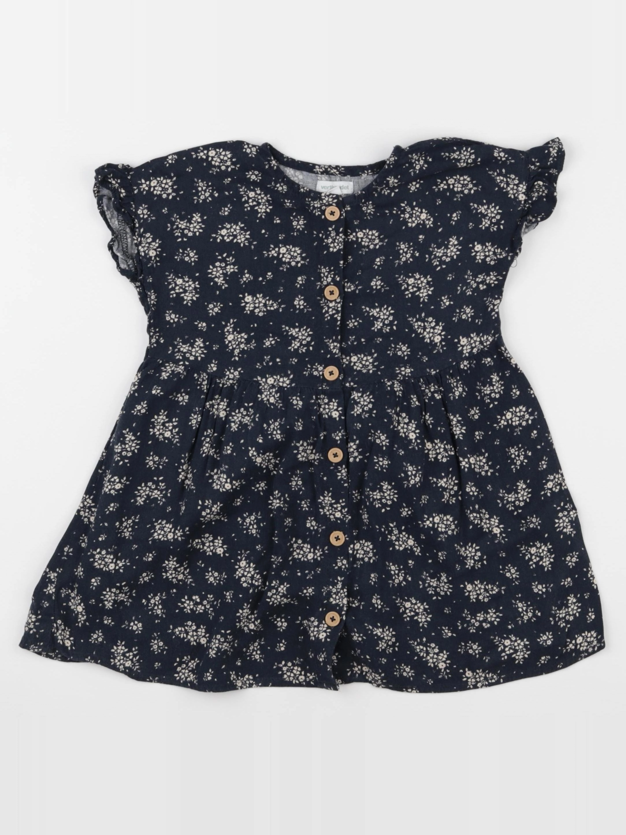 Vertbaudet - robe bleu, blanc - 3 ans