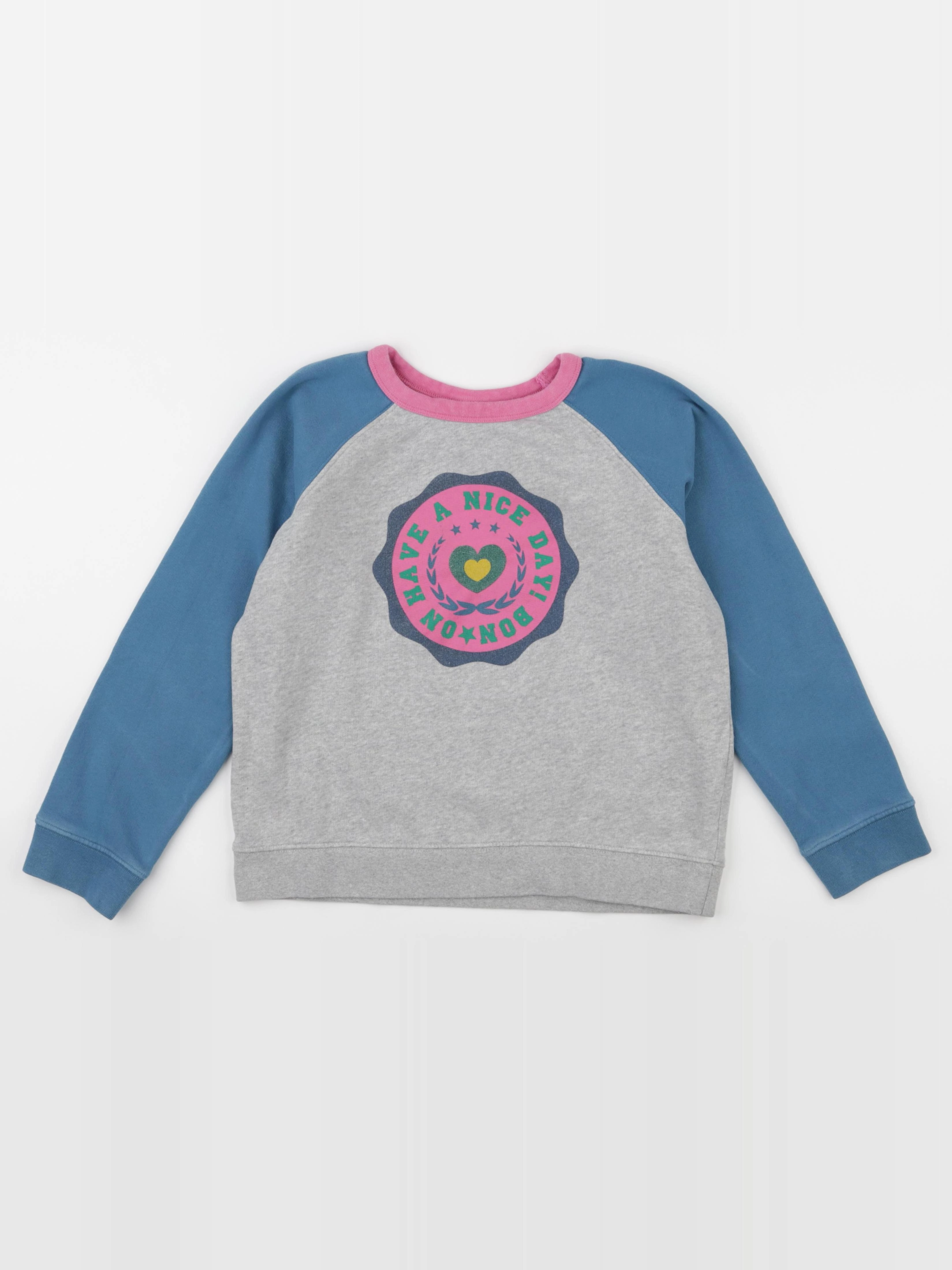 Bonton - sweat gris, bleu - 10 ans