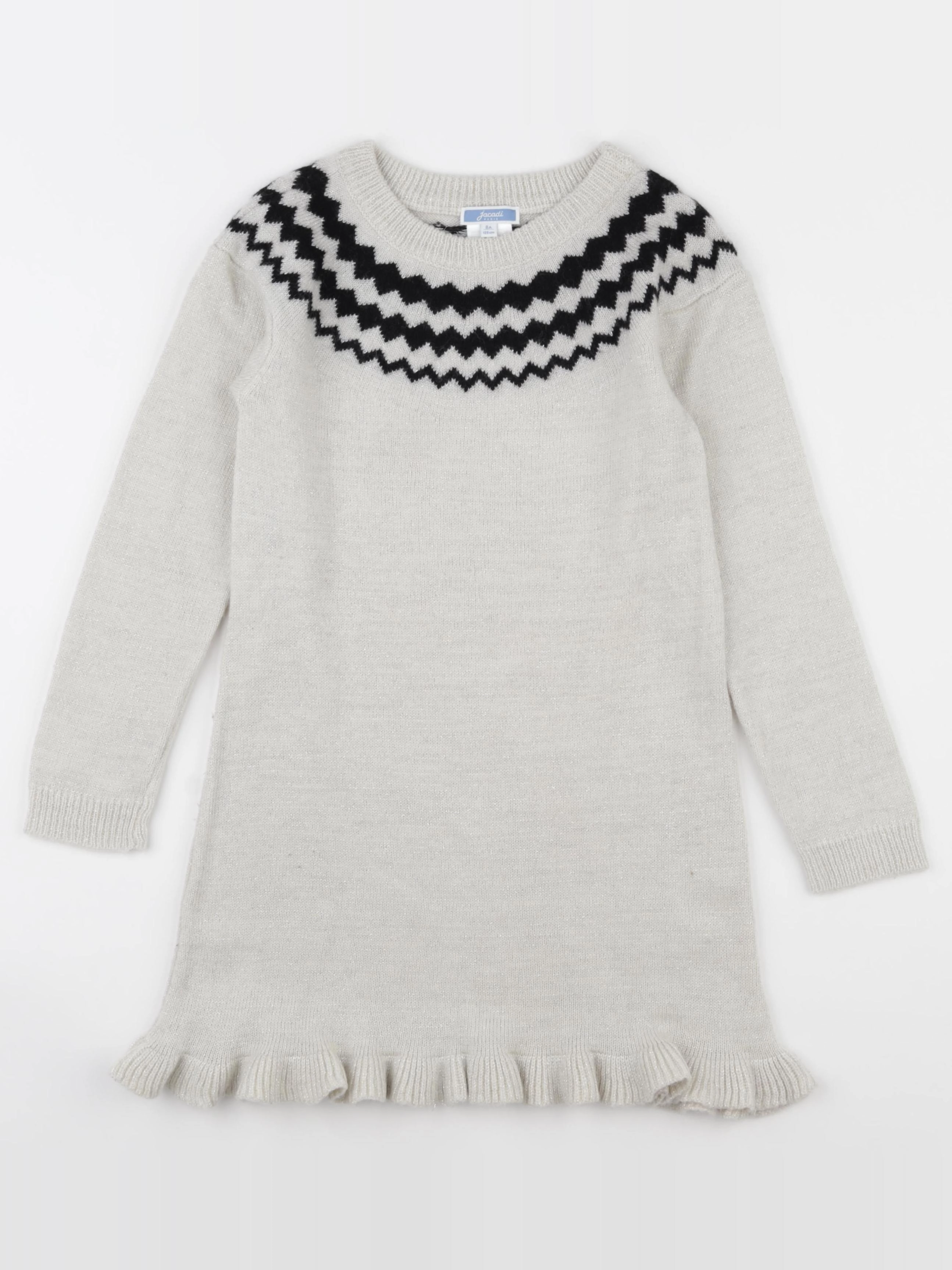 Jacadi - robe beige, argent - 8 ans