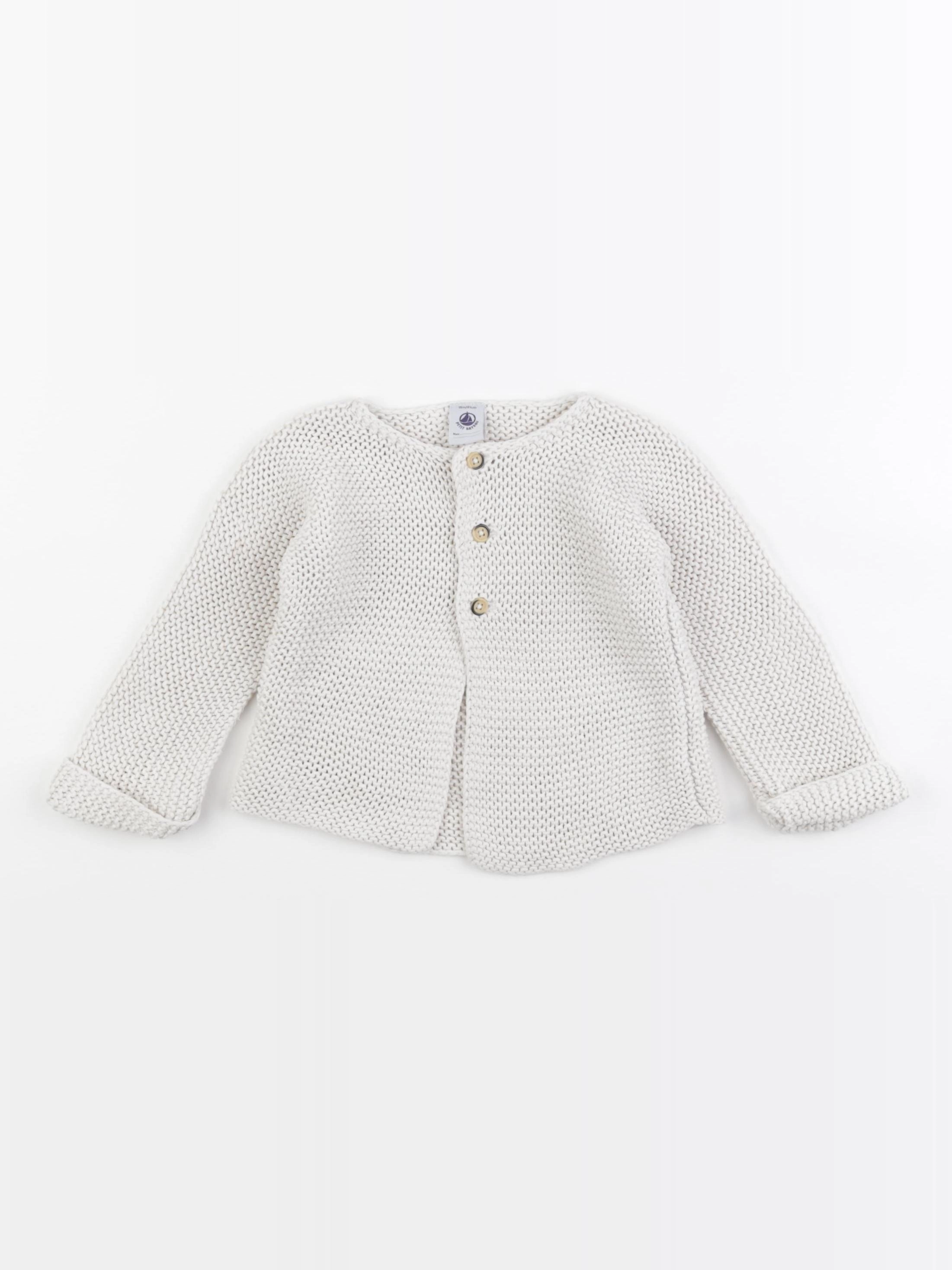 Petit Bateau - gilet blanc - 18 mois