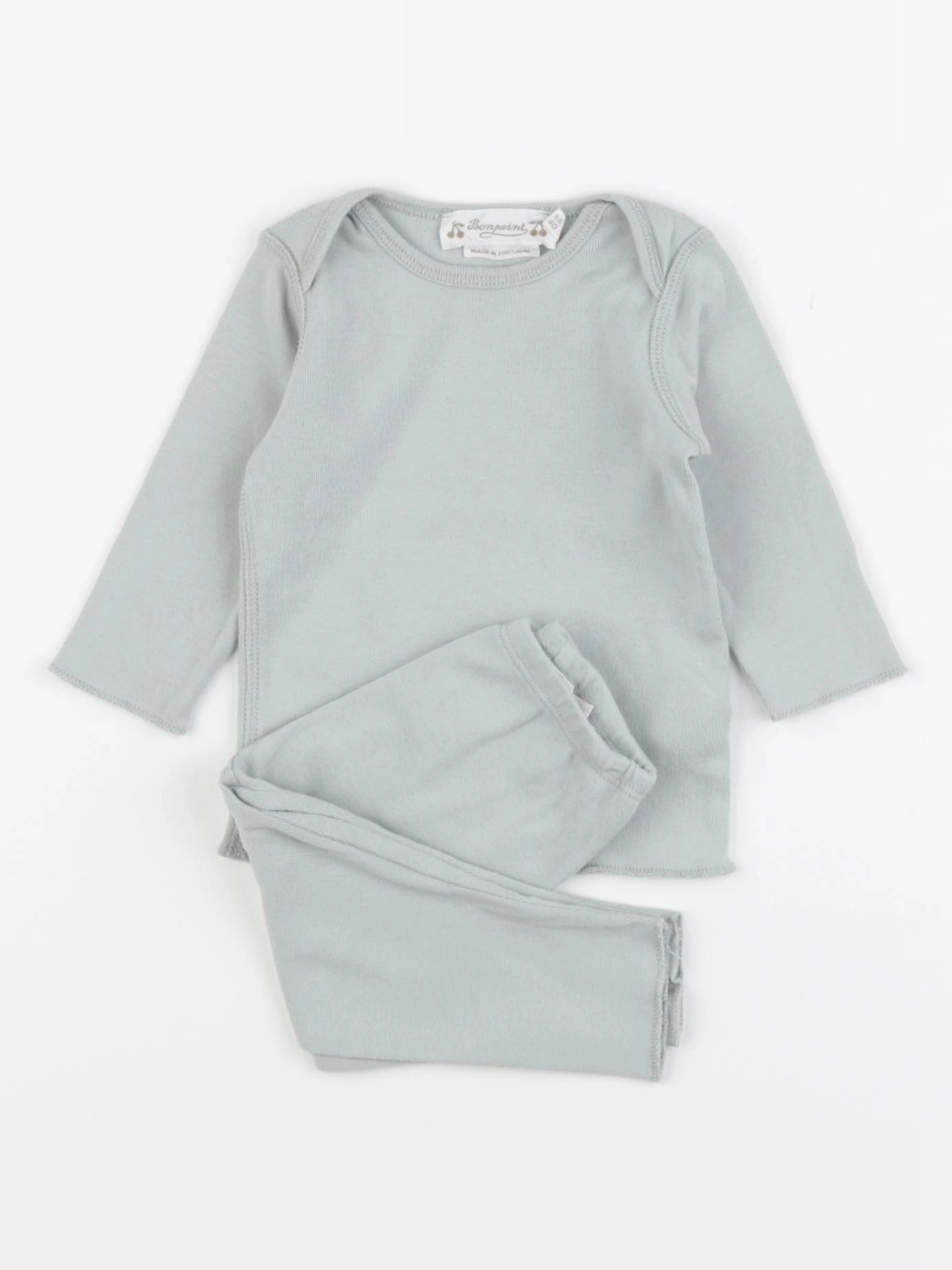 Bonpoint - ensemble coton vert - 6 mois