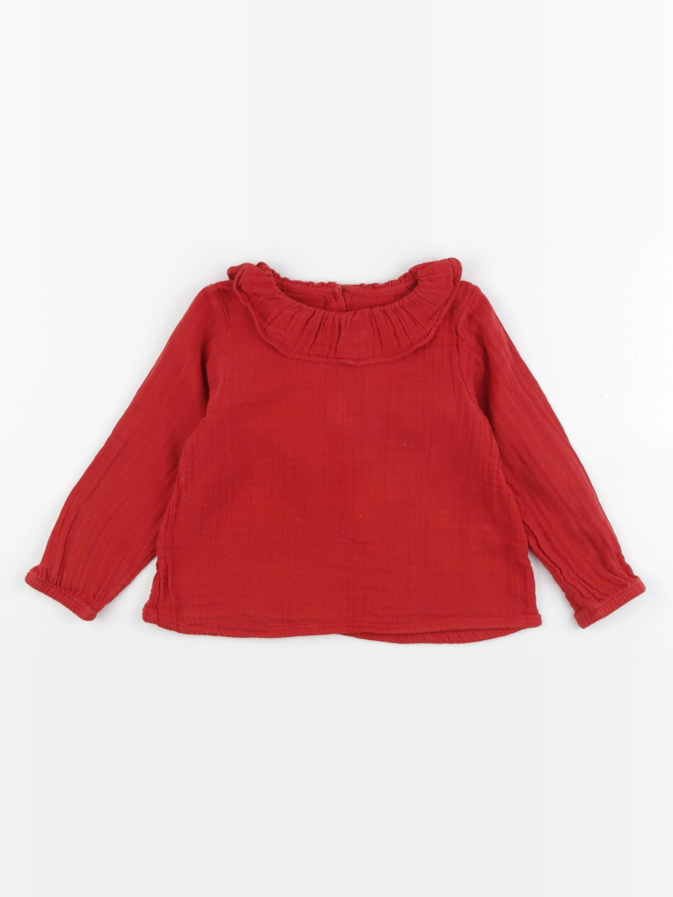 Petit Bateau - blouse rouge - 36 mois