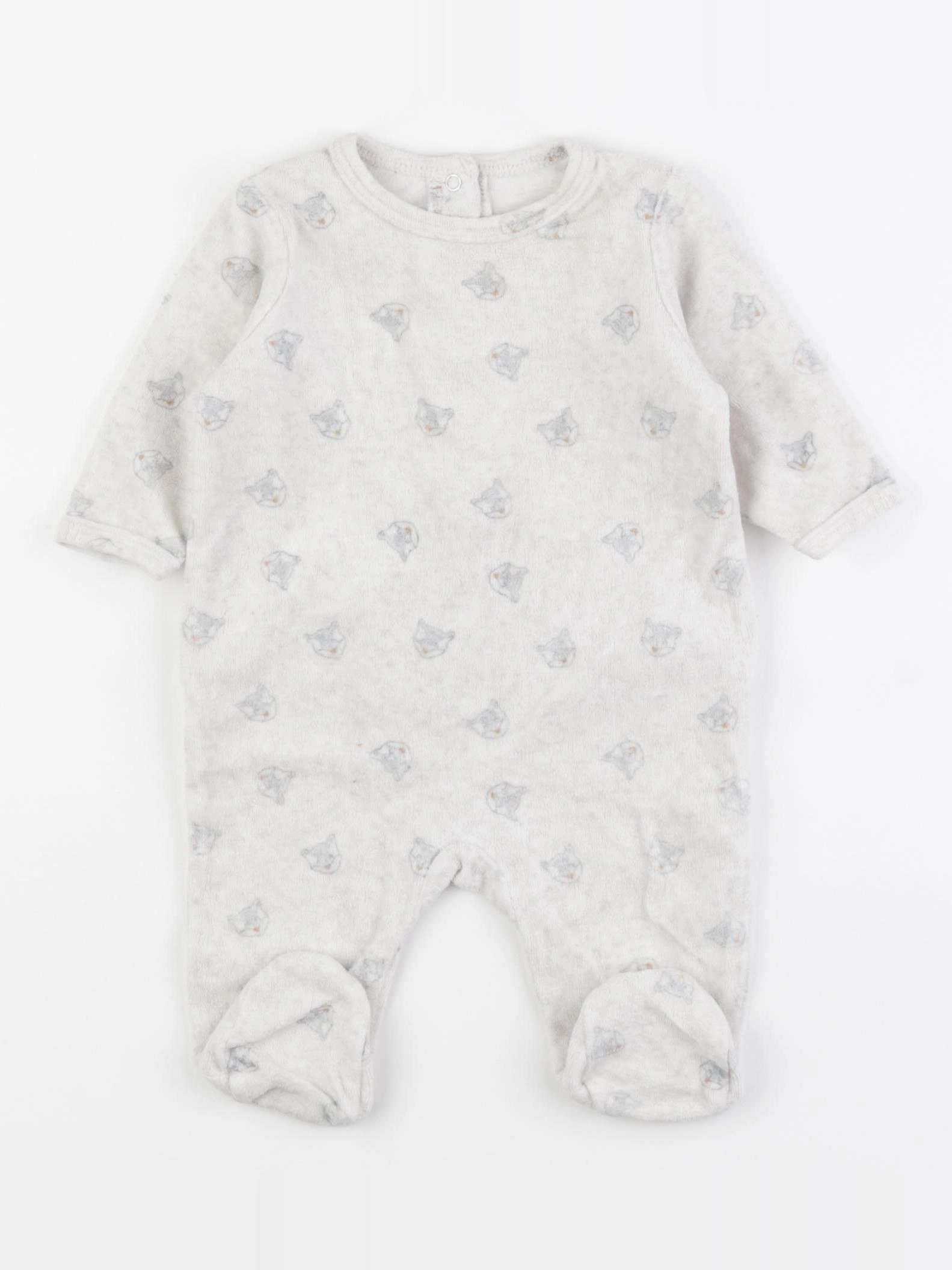 Vertbaudet - pyjama velours beige - 3 mois