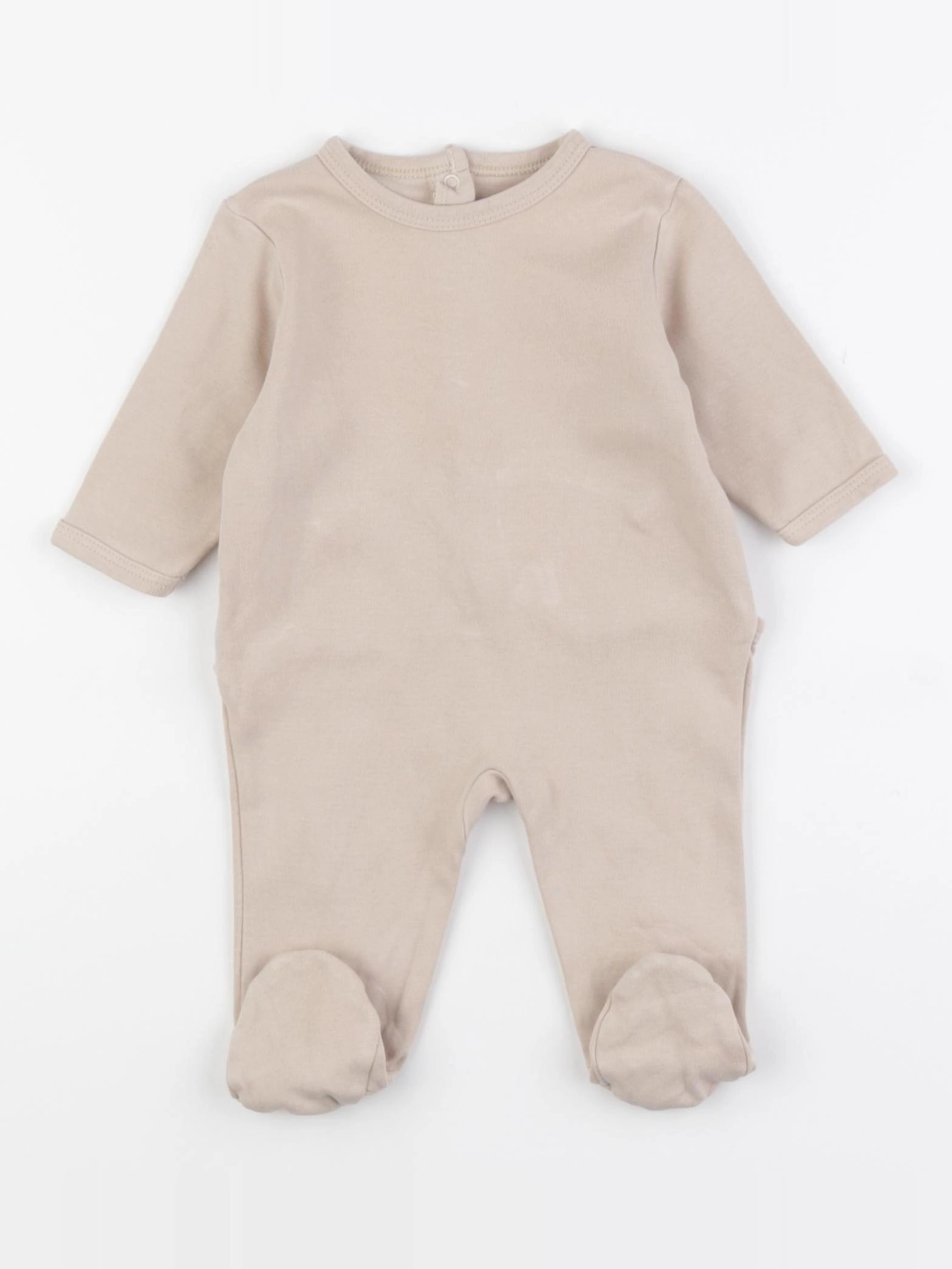 Vertbaudet - pyjama coton beige - 3 mois