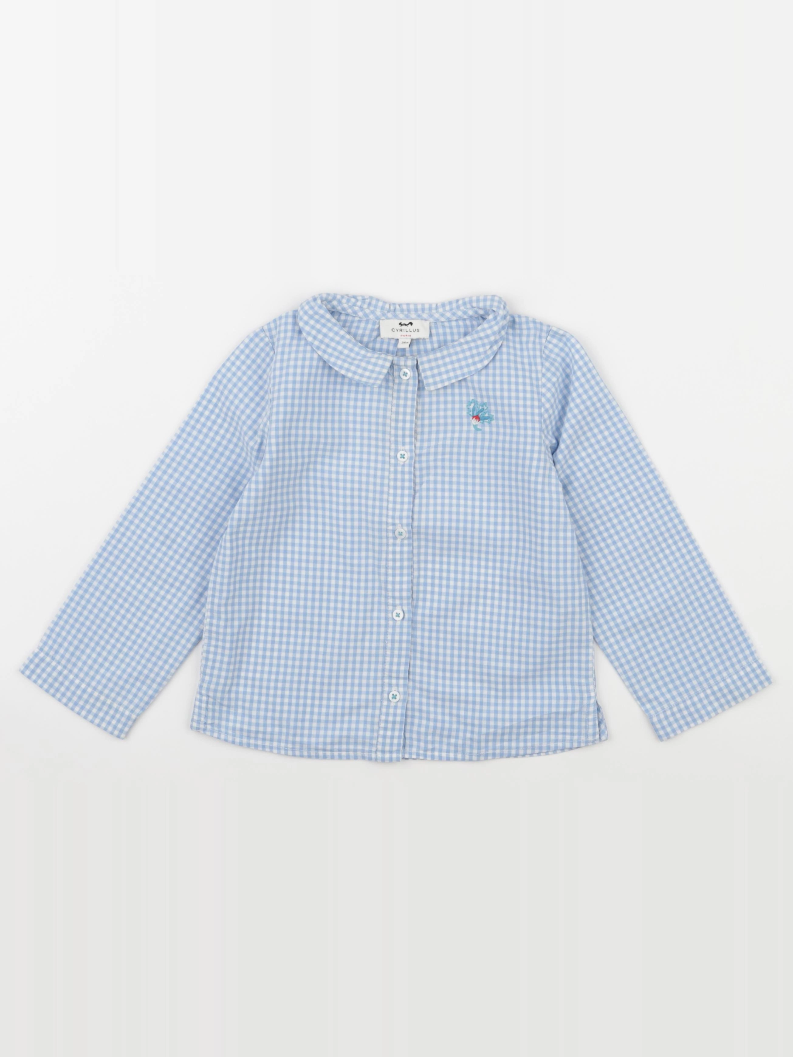 Cyrillus - chemise bleu, blanc - 36 mois