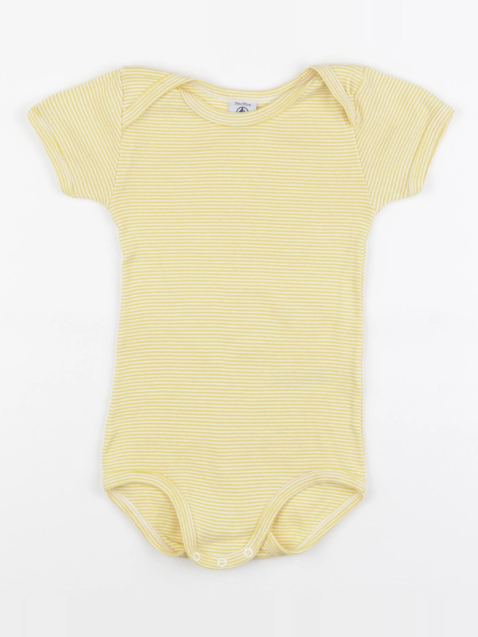 Petit Bateau - body jaune, blanc - 36 mois