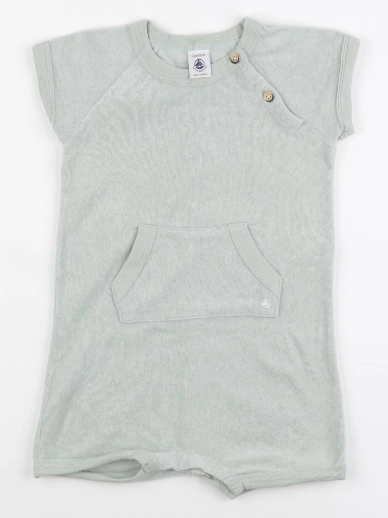 Petit Bateau - combinaison vert - 24 mois