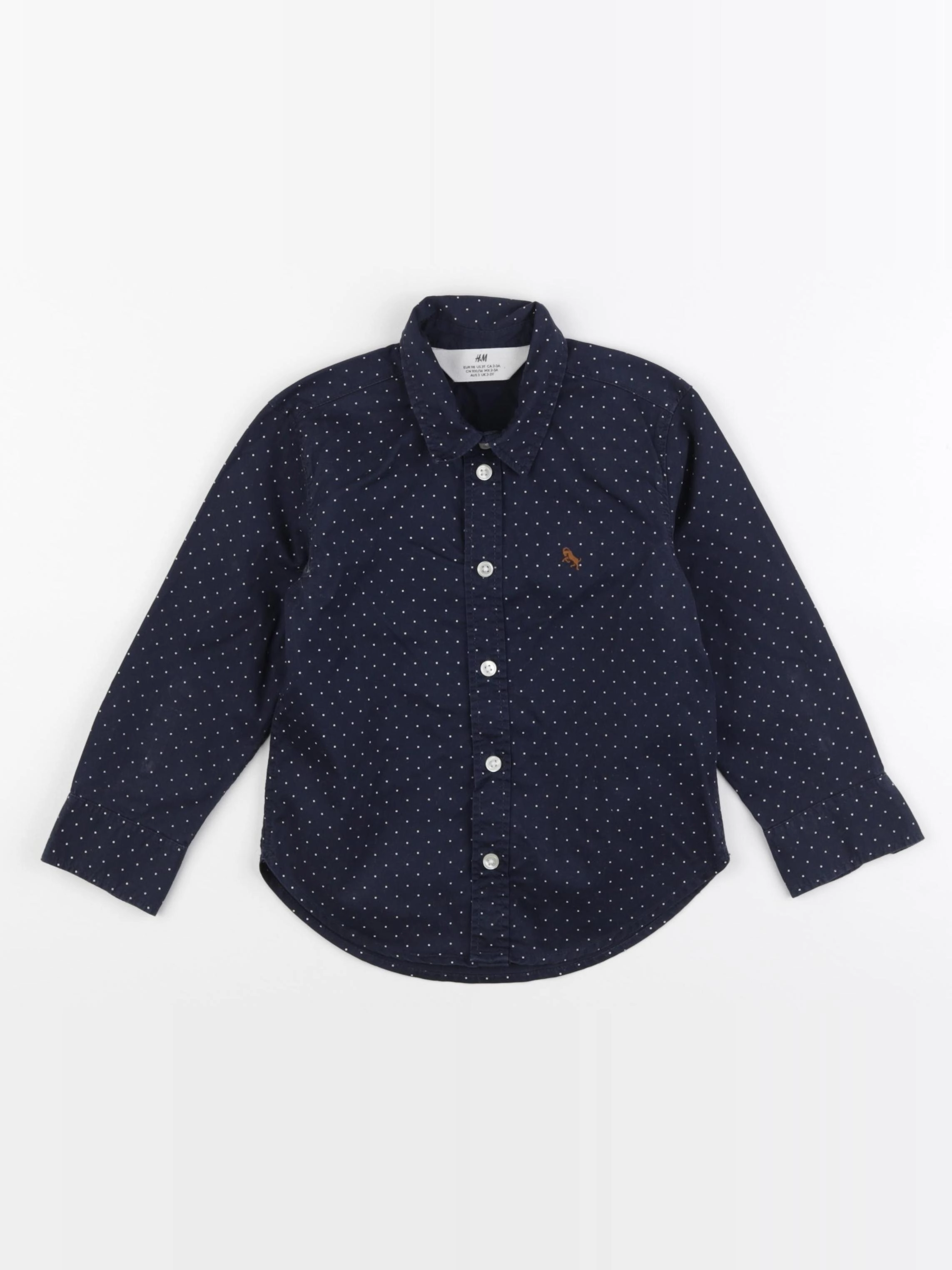 H&M - chemise bleu - 2/3 ans