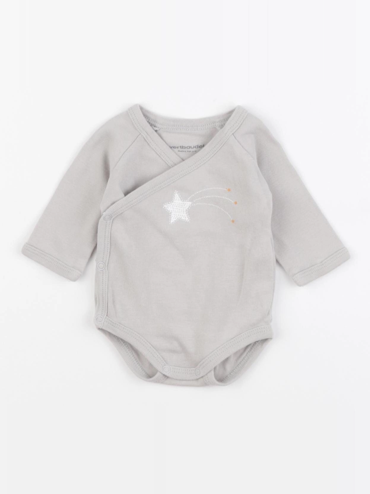 Vertbaudet - body gris - 0 mois