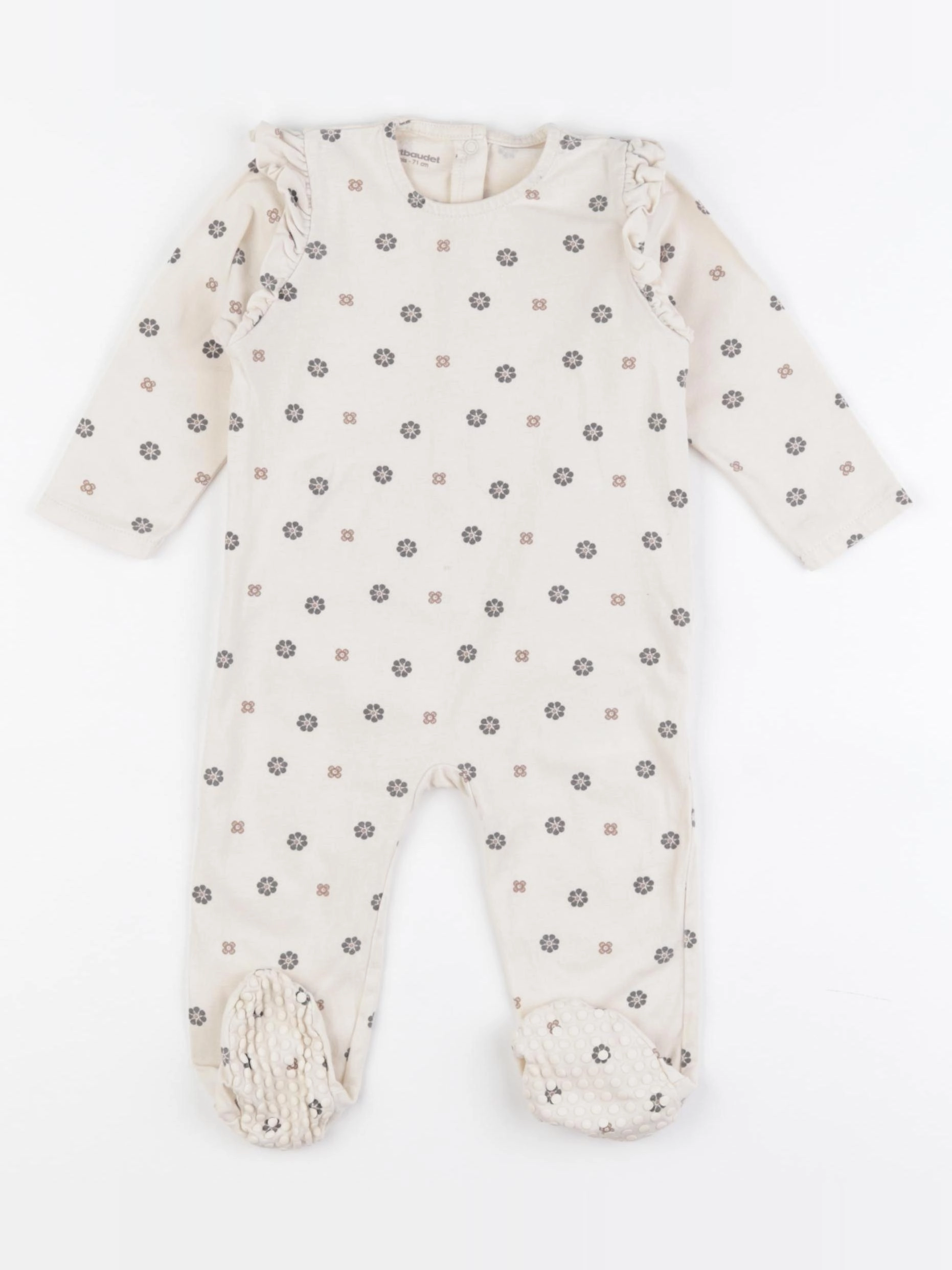 Vertbaudet - pyjama coton beige - 9 mois