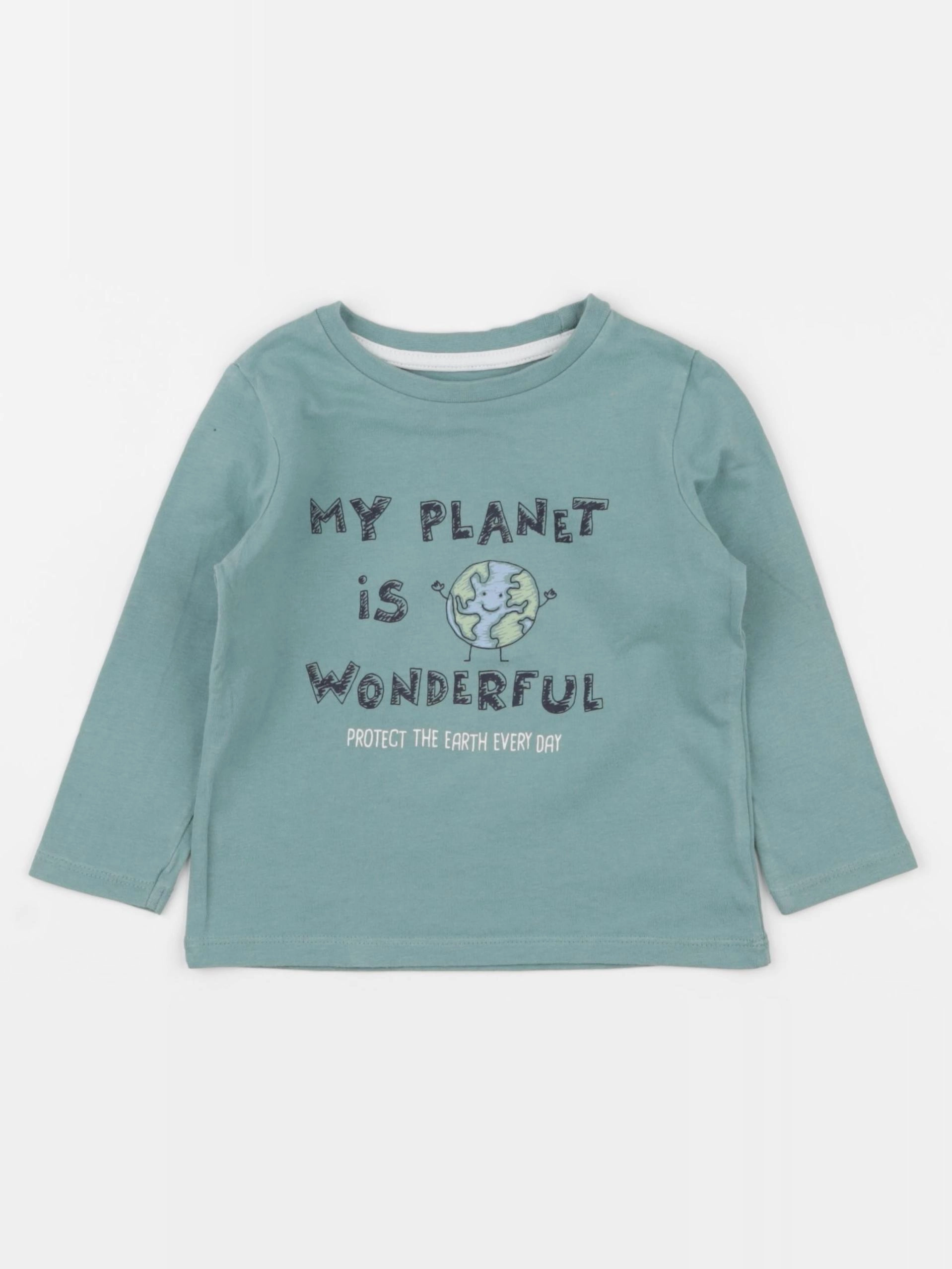 Vertbaudet - tee-shirt vert - 2 ans
