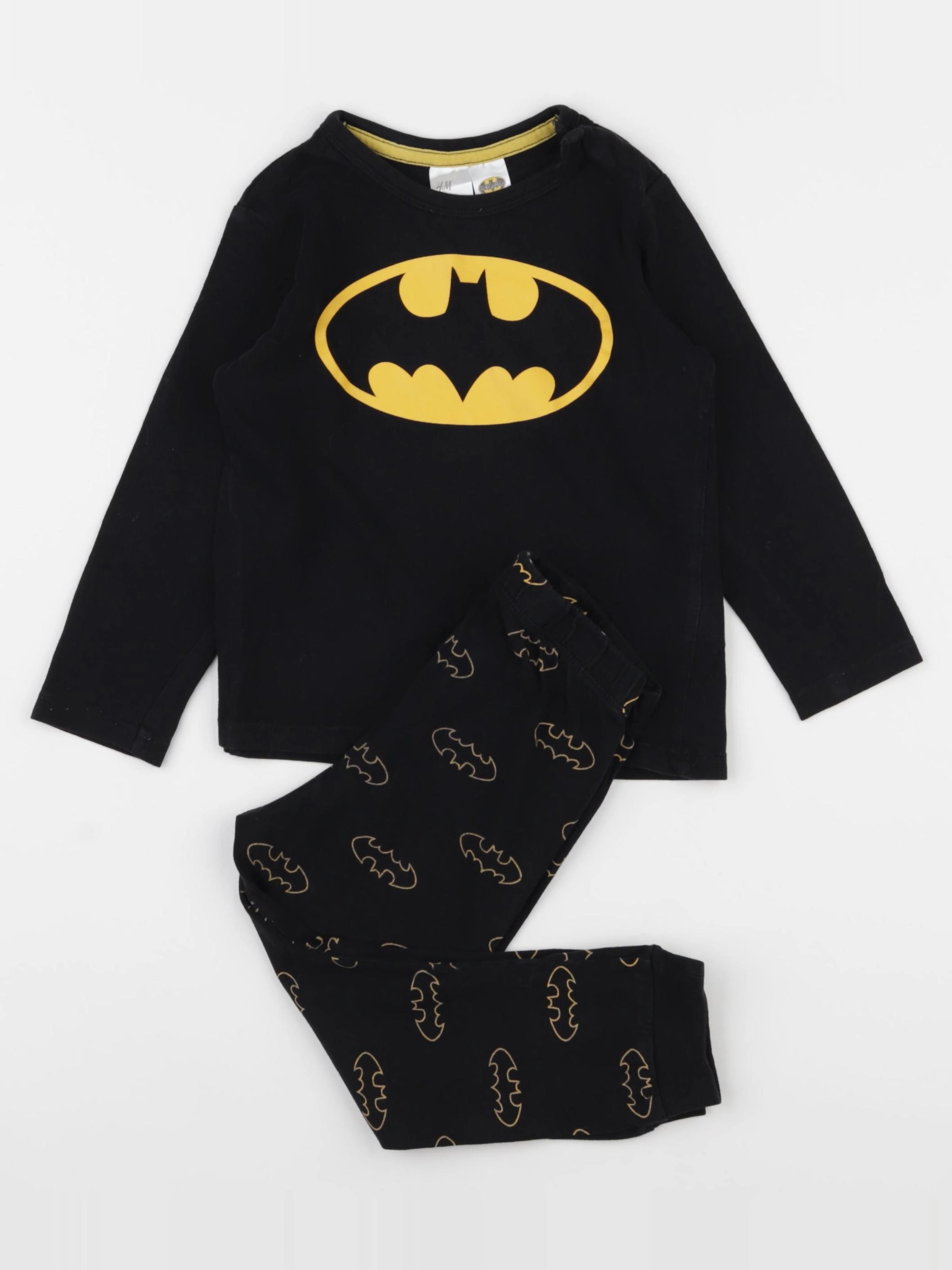 H&M - pyjama coton noir - 12/18 mois