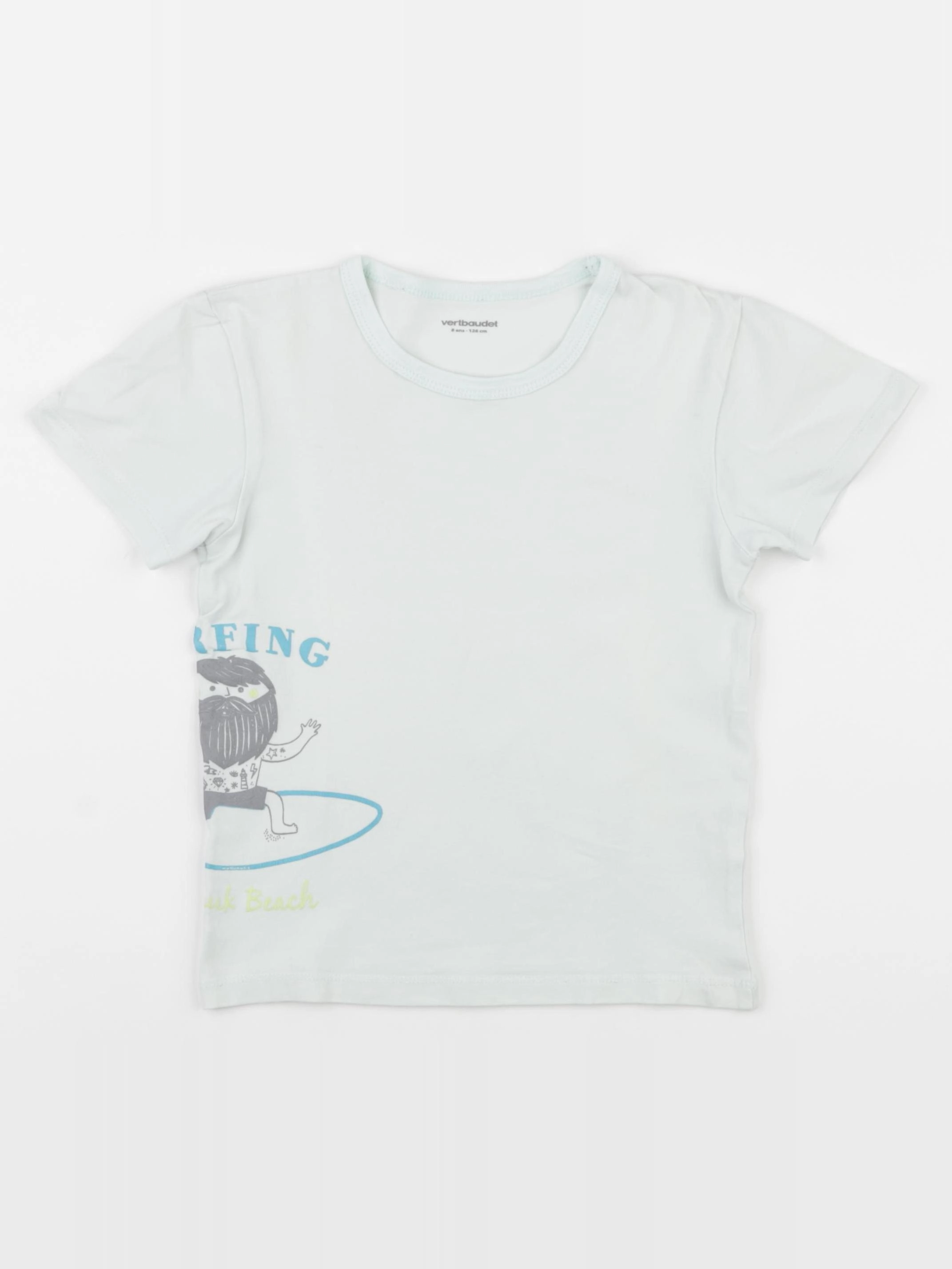 Vertbaudet - tee-shirt bleu - 8 ans