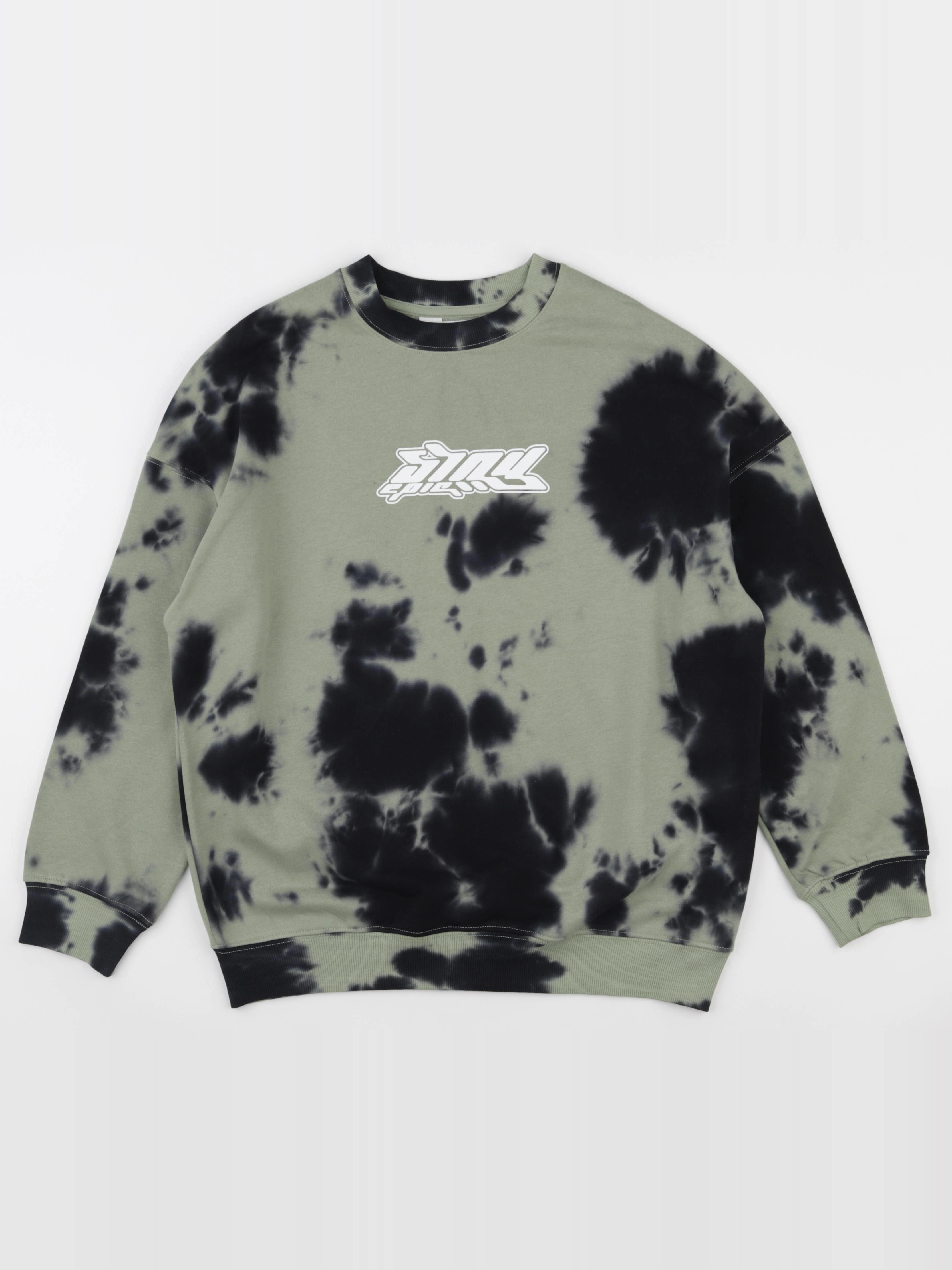 H&M - sweat vert, noir - 10/12 ans