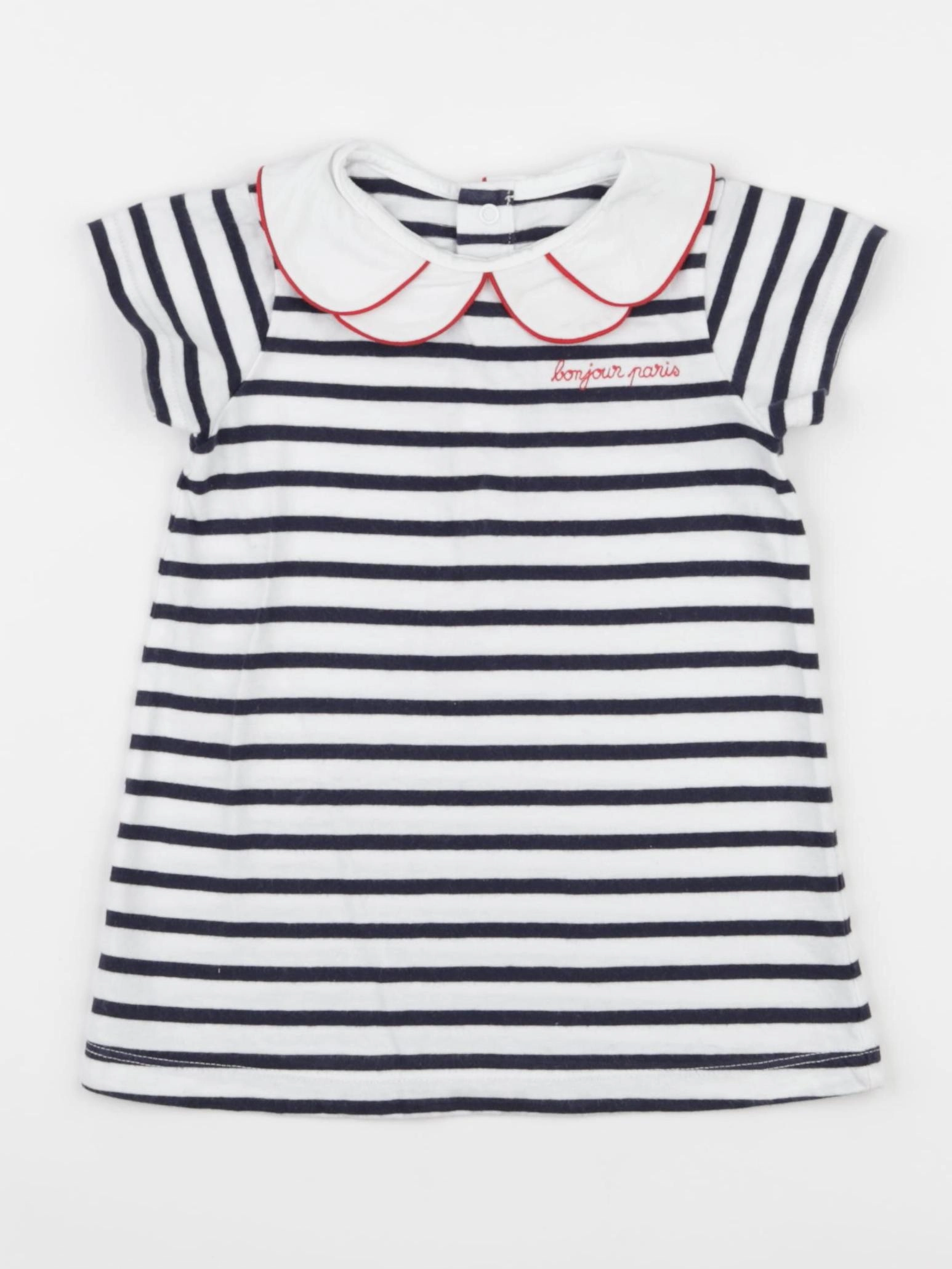 Jacadi - robe blanc, bleu - 18 mois