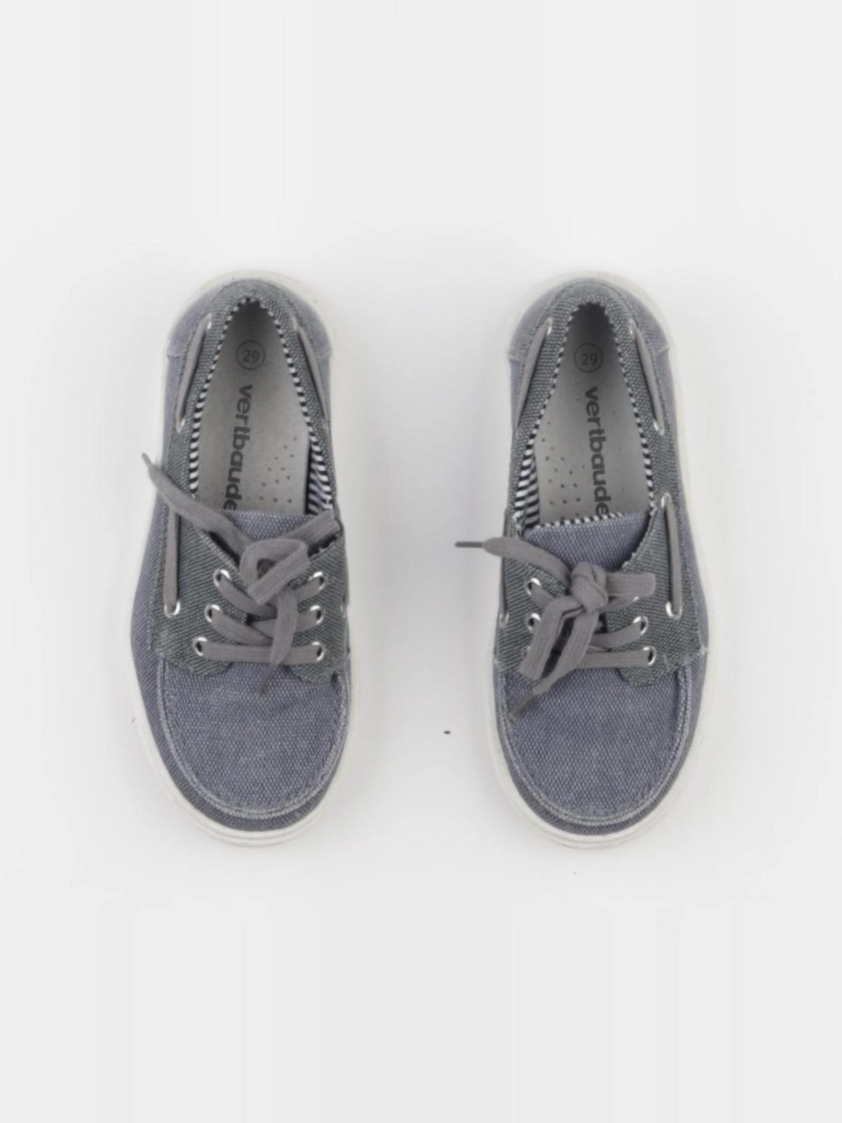 Vertbaudet - tennis à scratch/ lacets bleu, gris - pointure 29