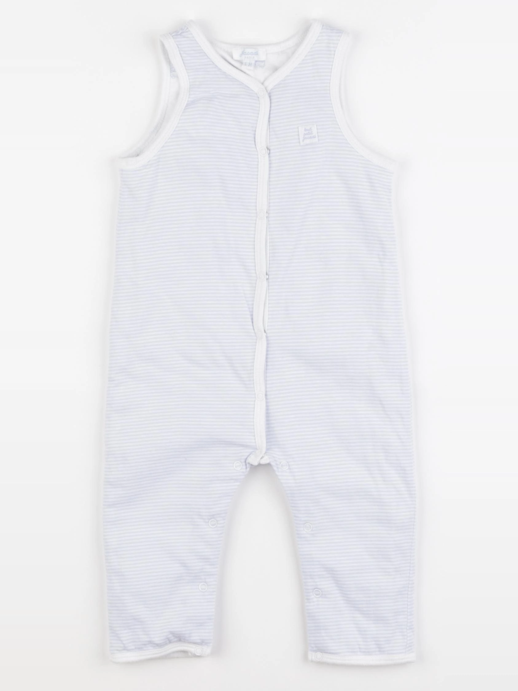 Jacadi - combinaison bleu, blanc - 12 mois