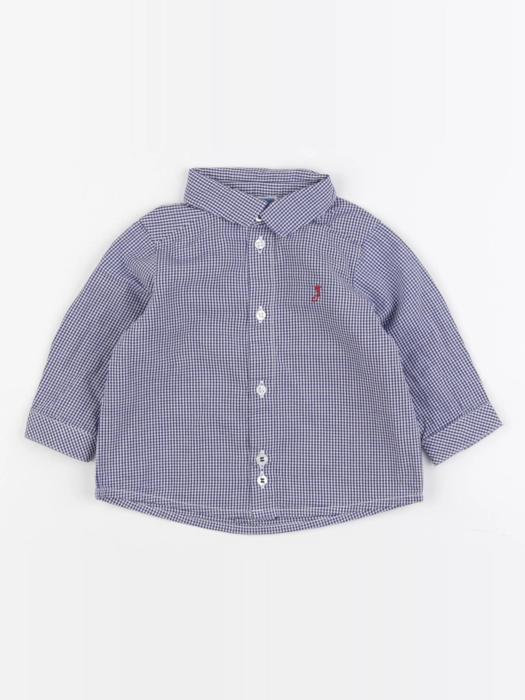 Jacadi - chemise blanc, bleu - 6 mois
