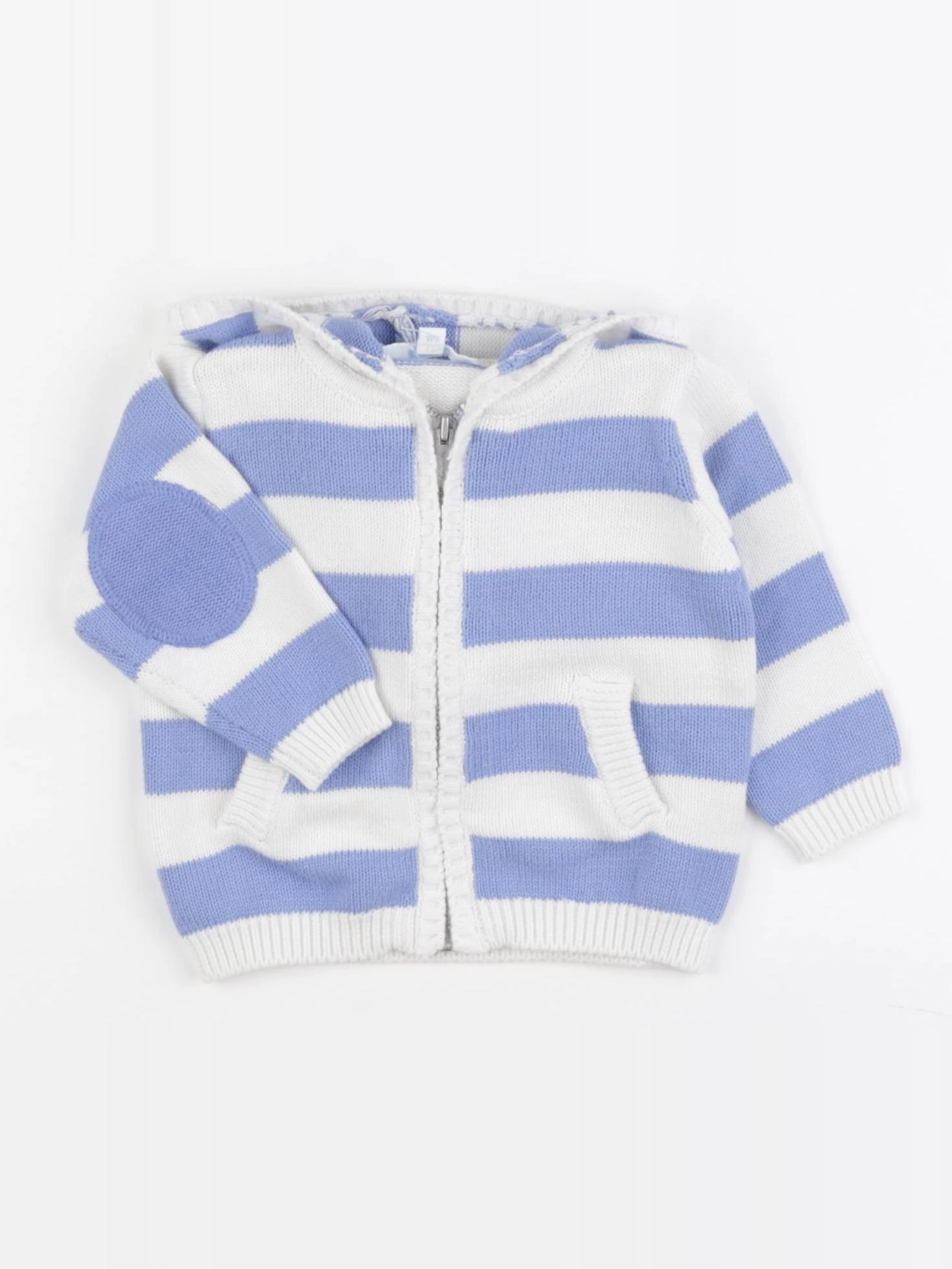 Jacadi - gilet bleu, blanc - 6 mois