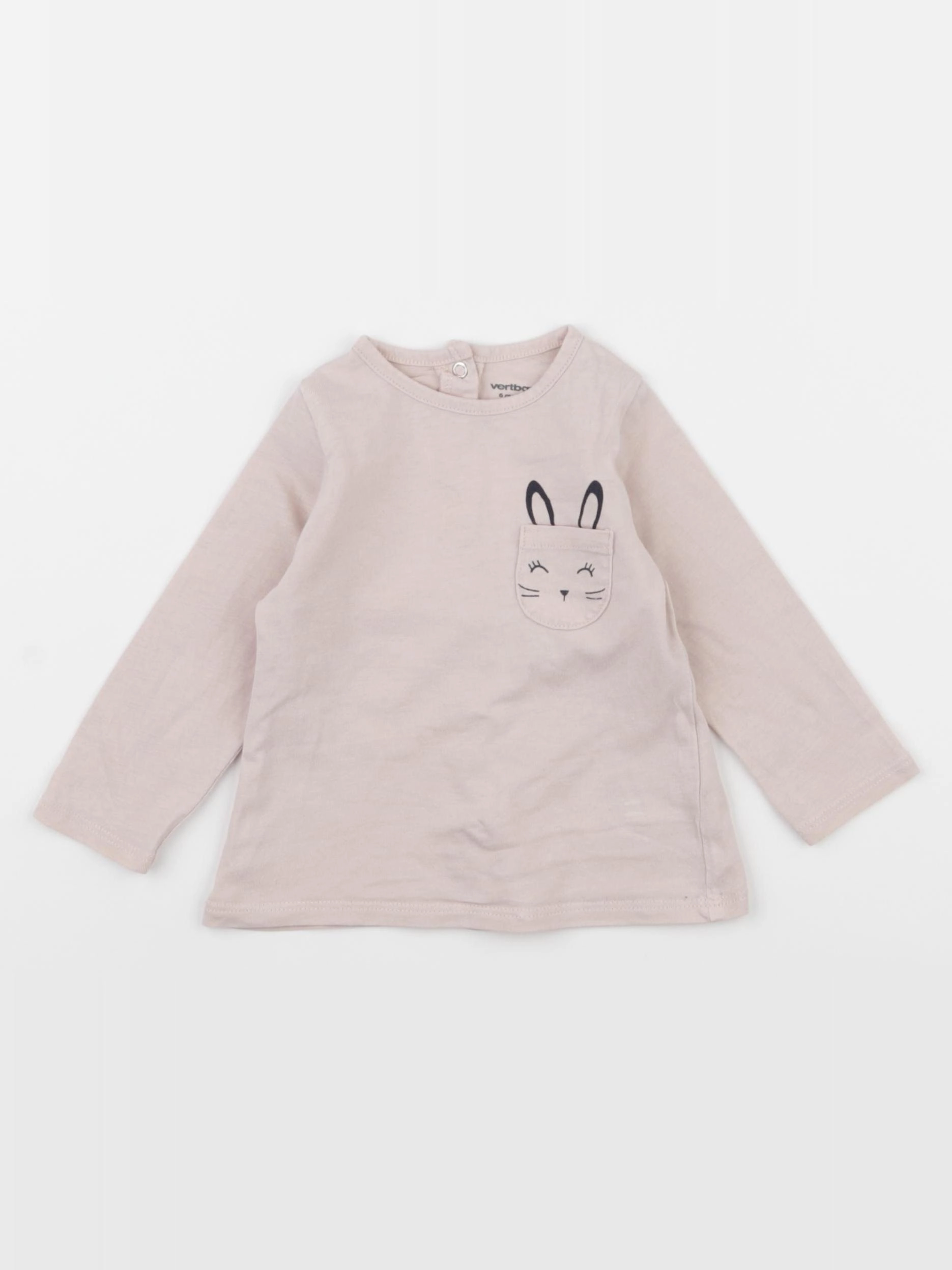 Vertbaudet - tee-shirt rose - 6 mois