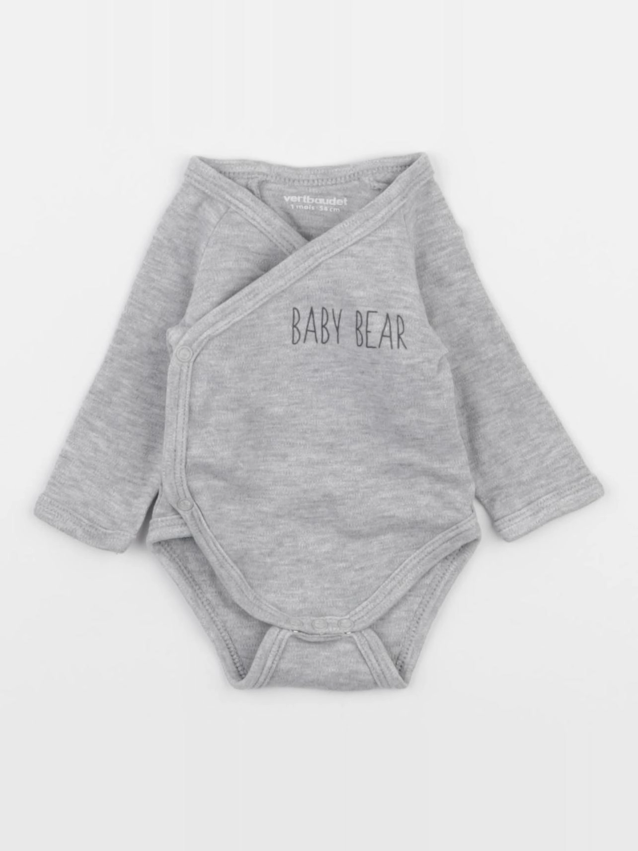 Vertbaudet - body gris - 1 mois