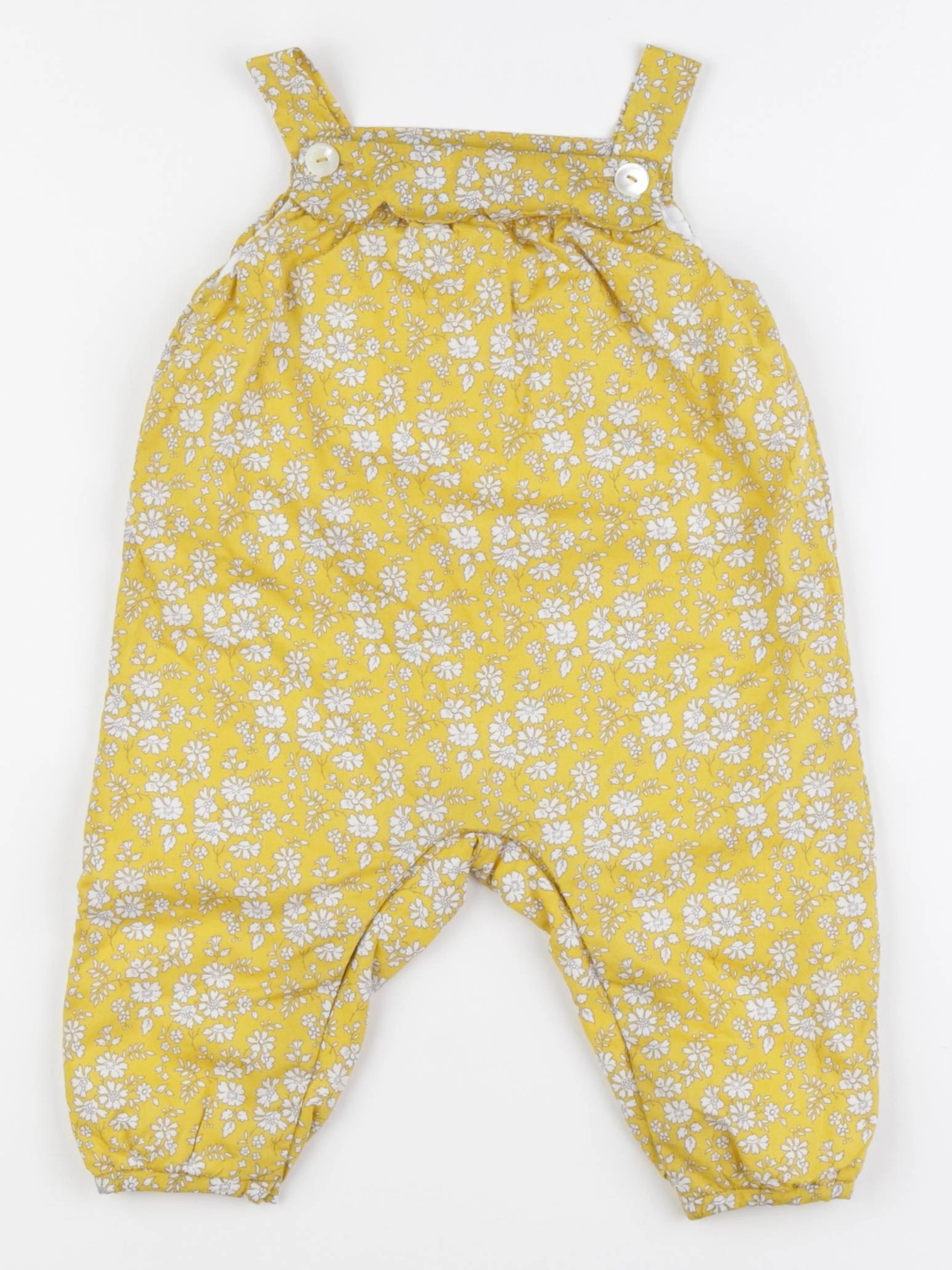 Jacadi - salopette liberty jaune - 6 mois