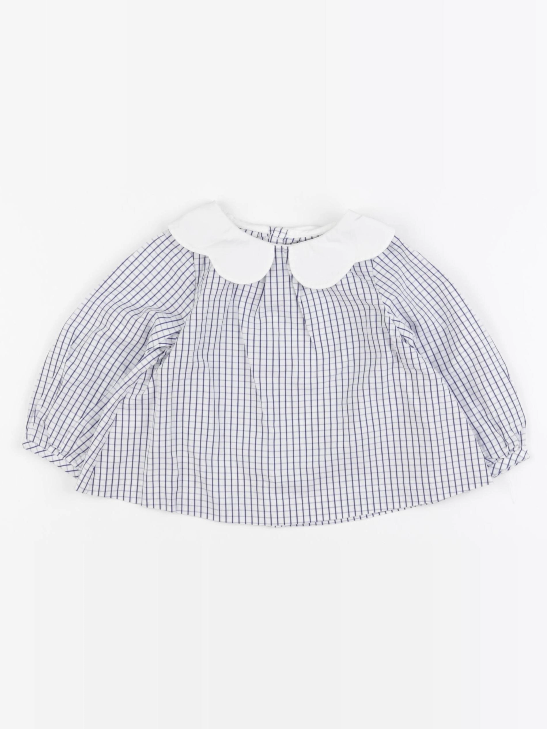 Jacadi - blouse blanc, bleu - 24 mois