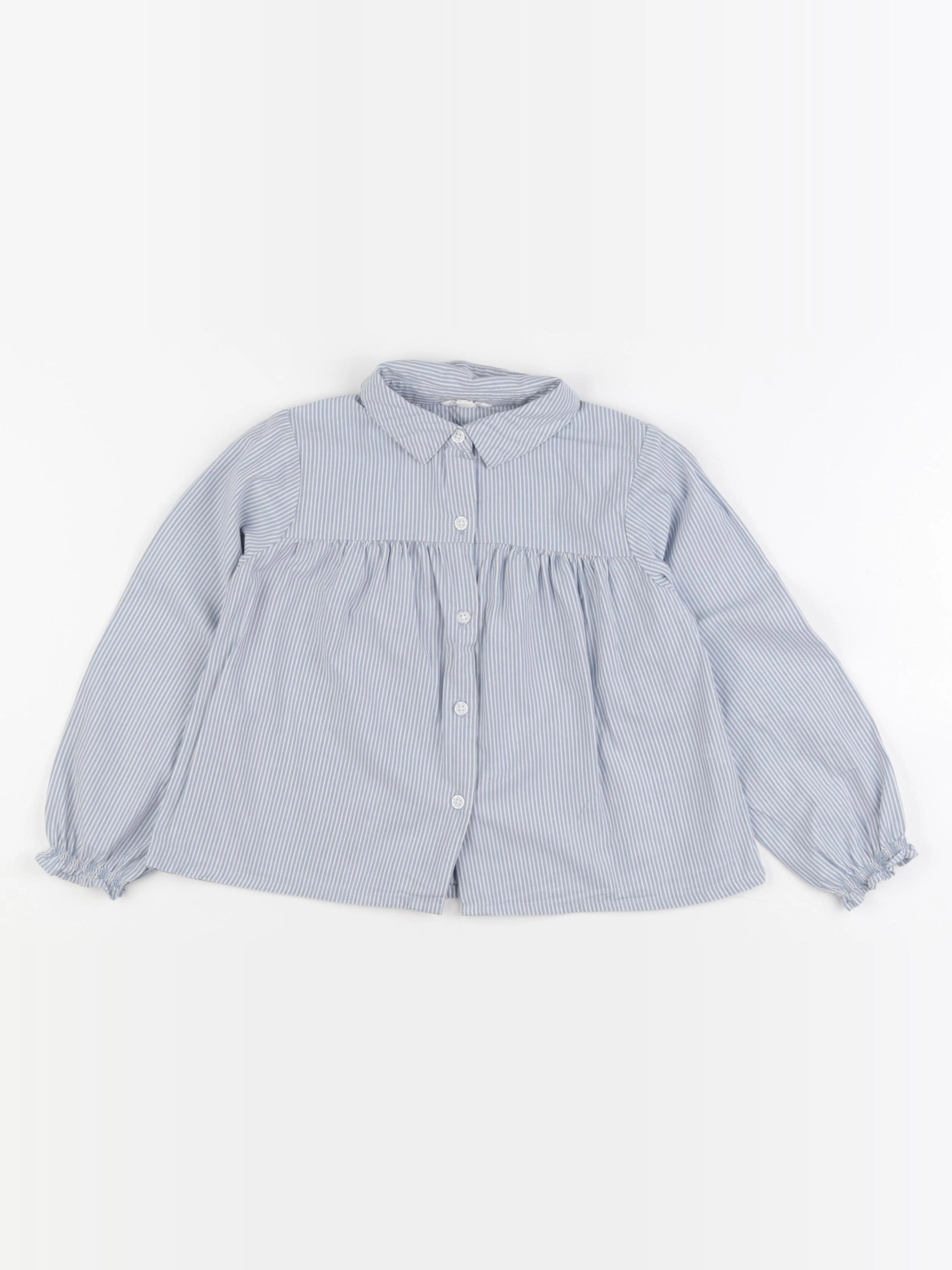 Vertbaudet - blouse bleu, blanc - 6 ans